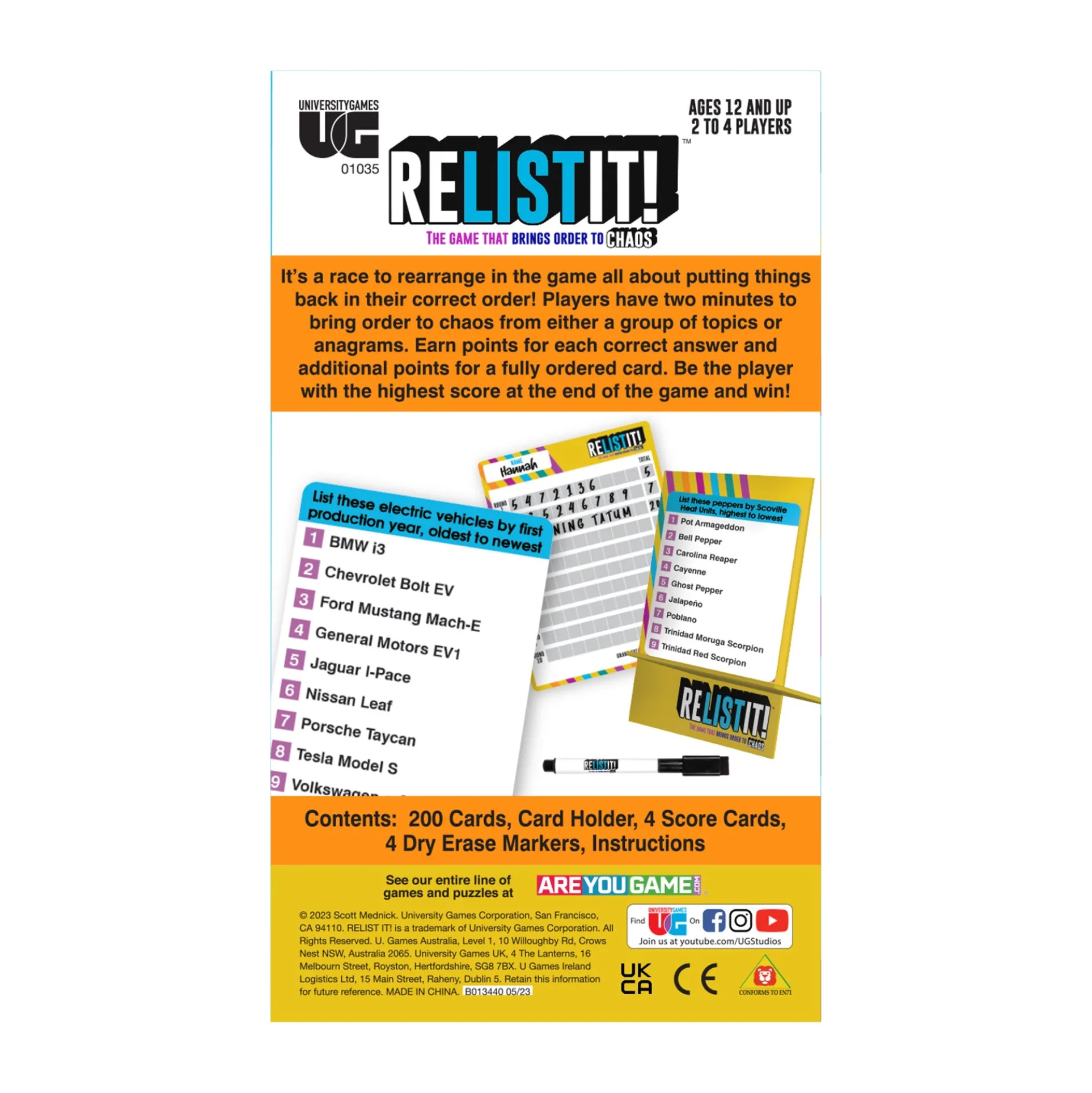 Relist It! Order vs. Chaos Strategy Board Game