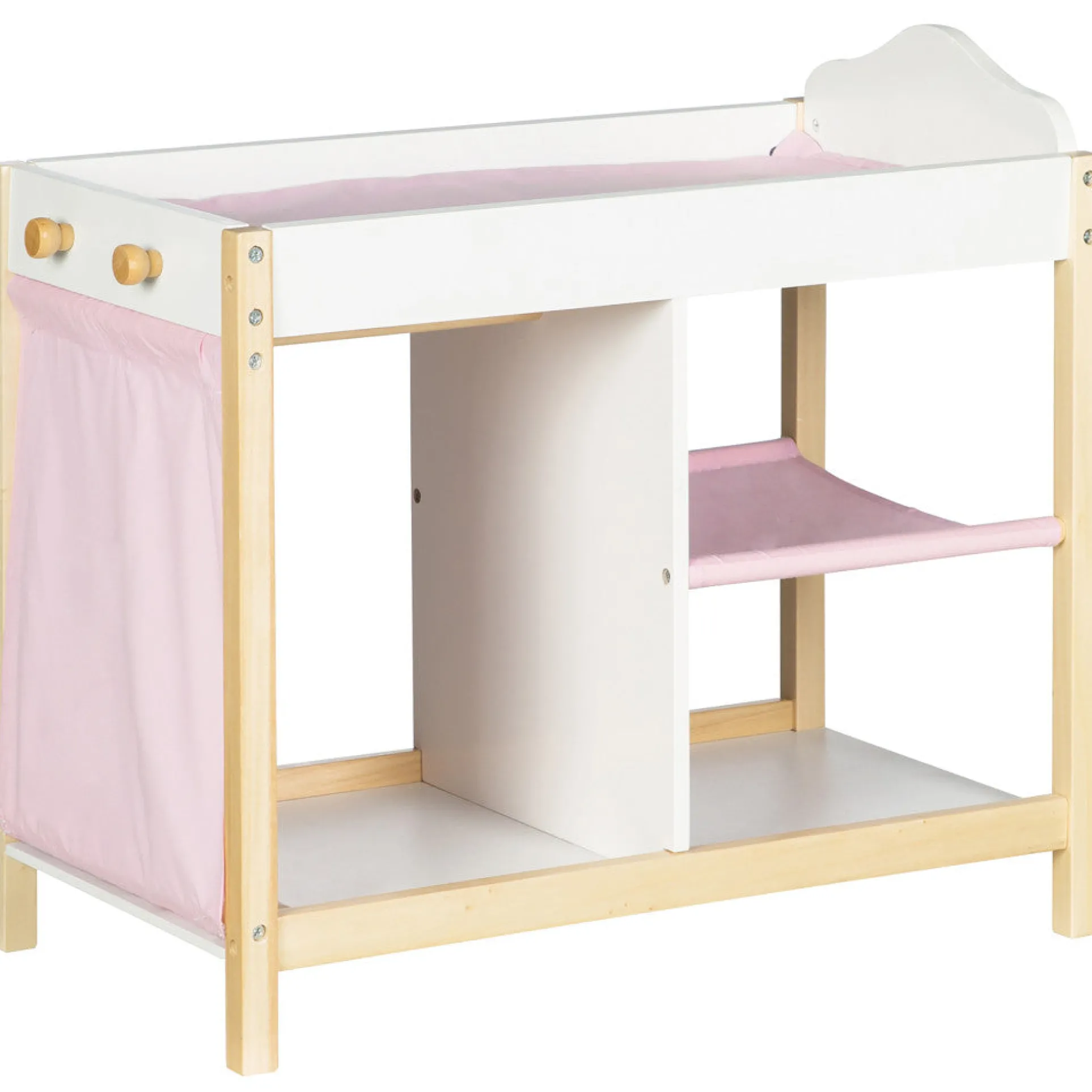 Roba Scarlett Doll Bed with Storage - White & Pink