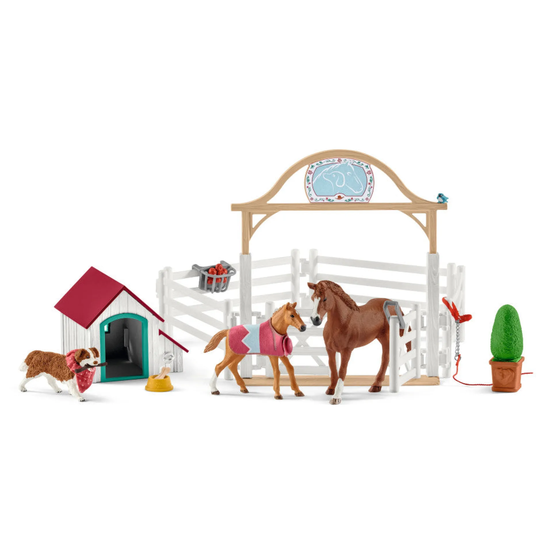 Schleich Horse Club: Hannah's Guest Horses with Ruby The Dog - 33 Piece Playset for Ages 5-12