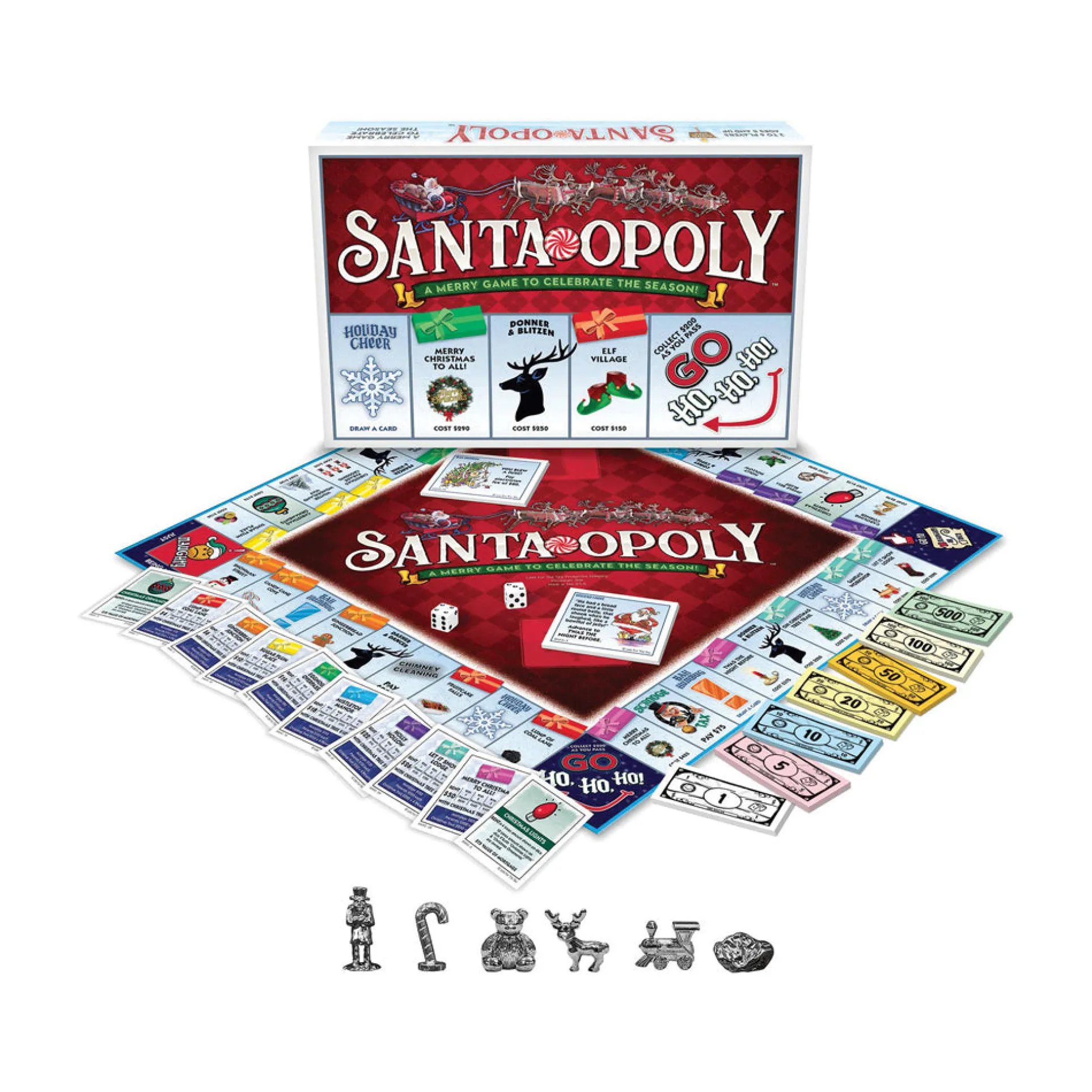 Santa-Opoly Holiday Themed Monopoly Style Board Game