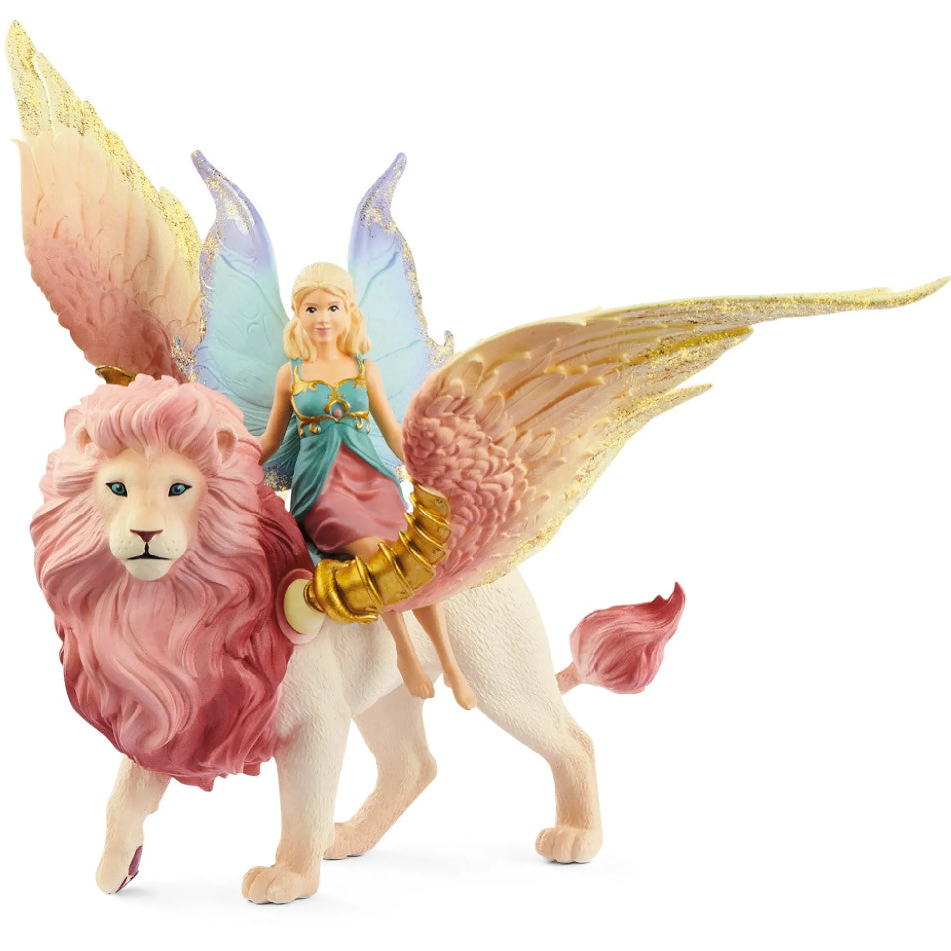 Schleich Bayala Fairy in Flight on Winged Lion, 2-Piece Figurine Playset