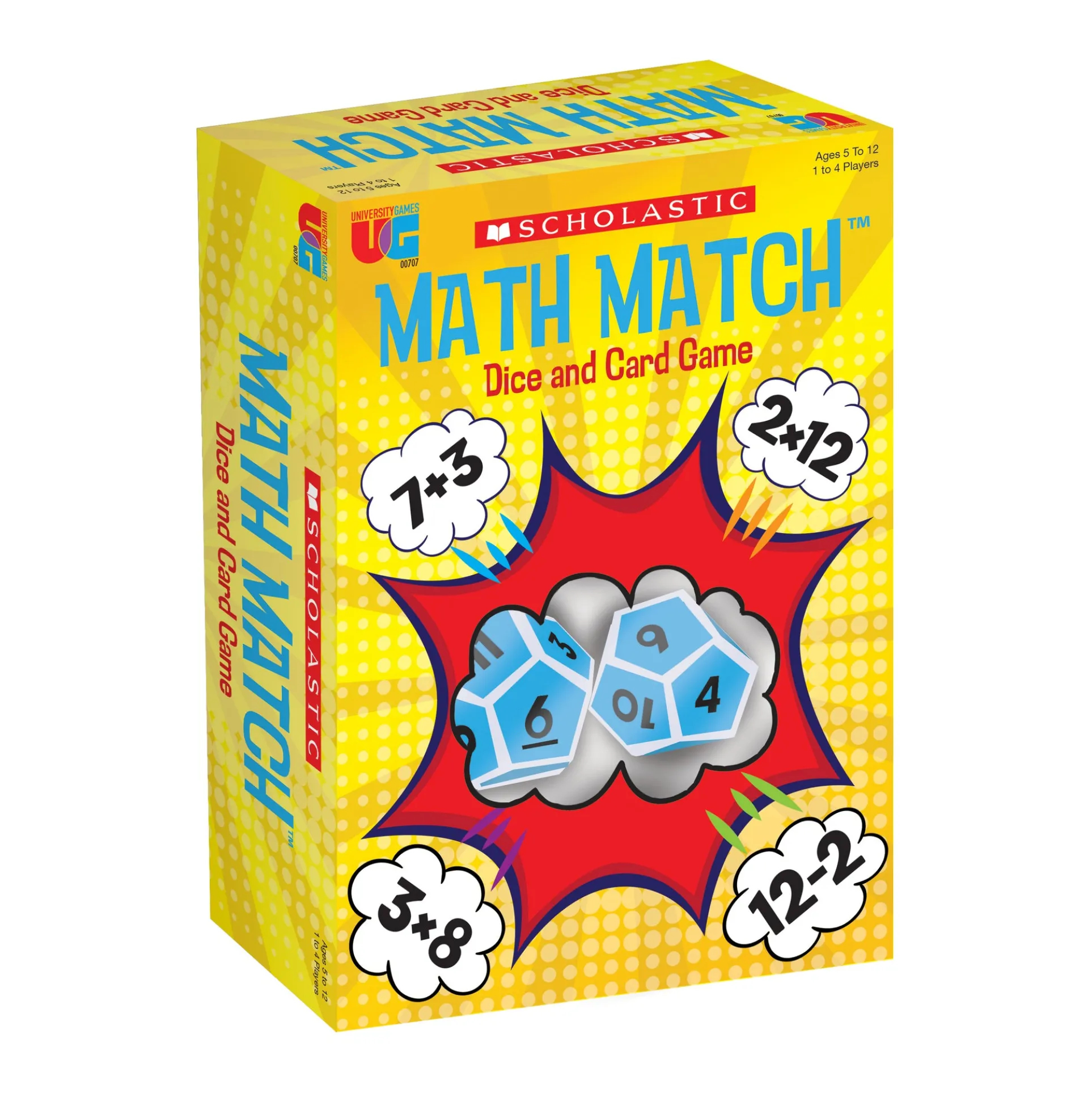 Scholastic Math Match Dice and Card Game - Educational Fun for Ages 6+