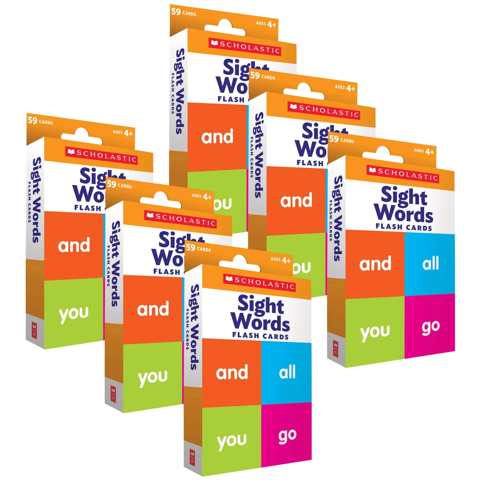 Scholastic Teaching Solutions Flash Cards - Sight Words Set for PK-3, 6 Packs