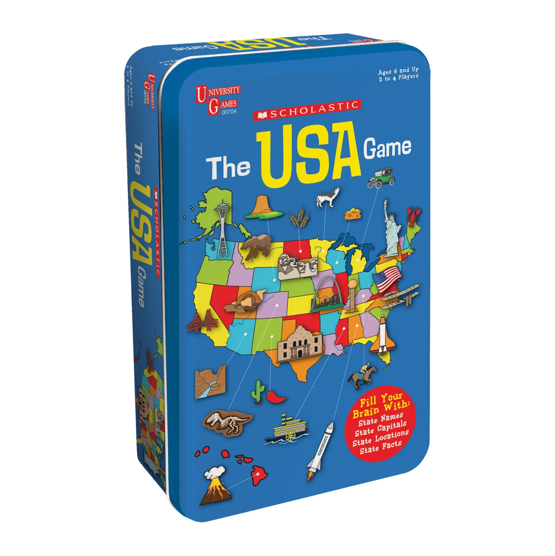 Scholastic USA Geography Showdown - Educational Card Game in a Tin