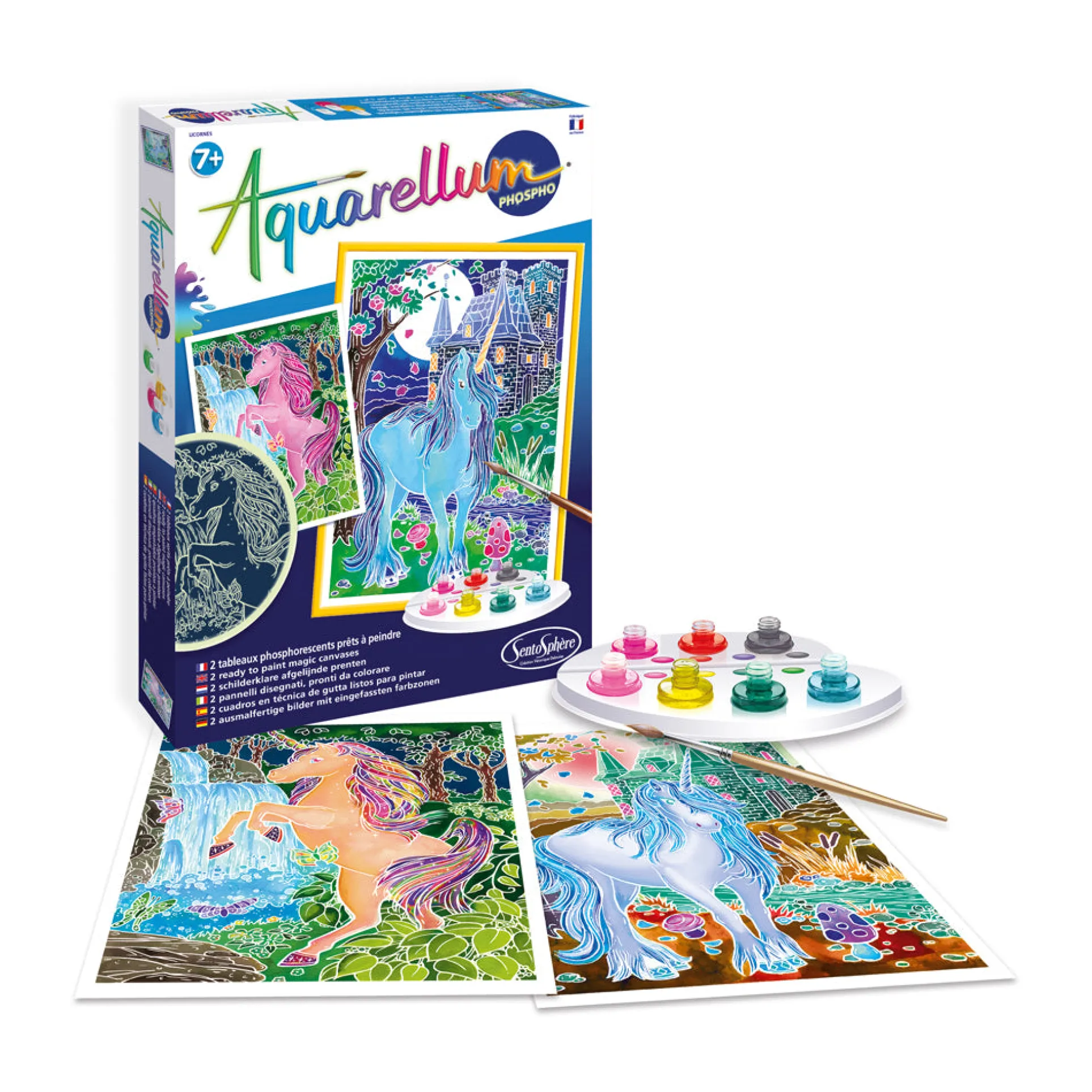 SentoSphere Aquarellum Phospho Unicorns Watercolor Painting Kit