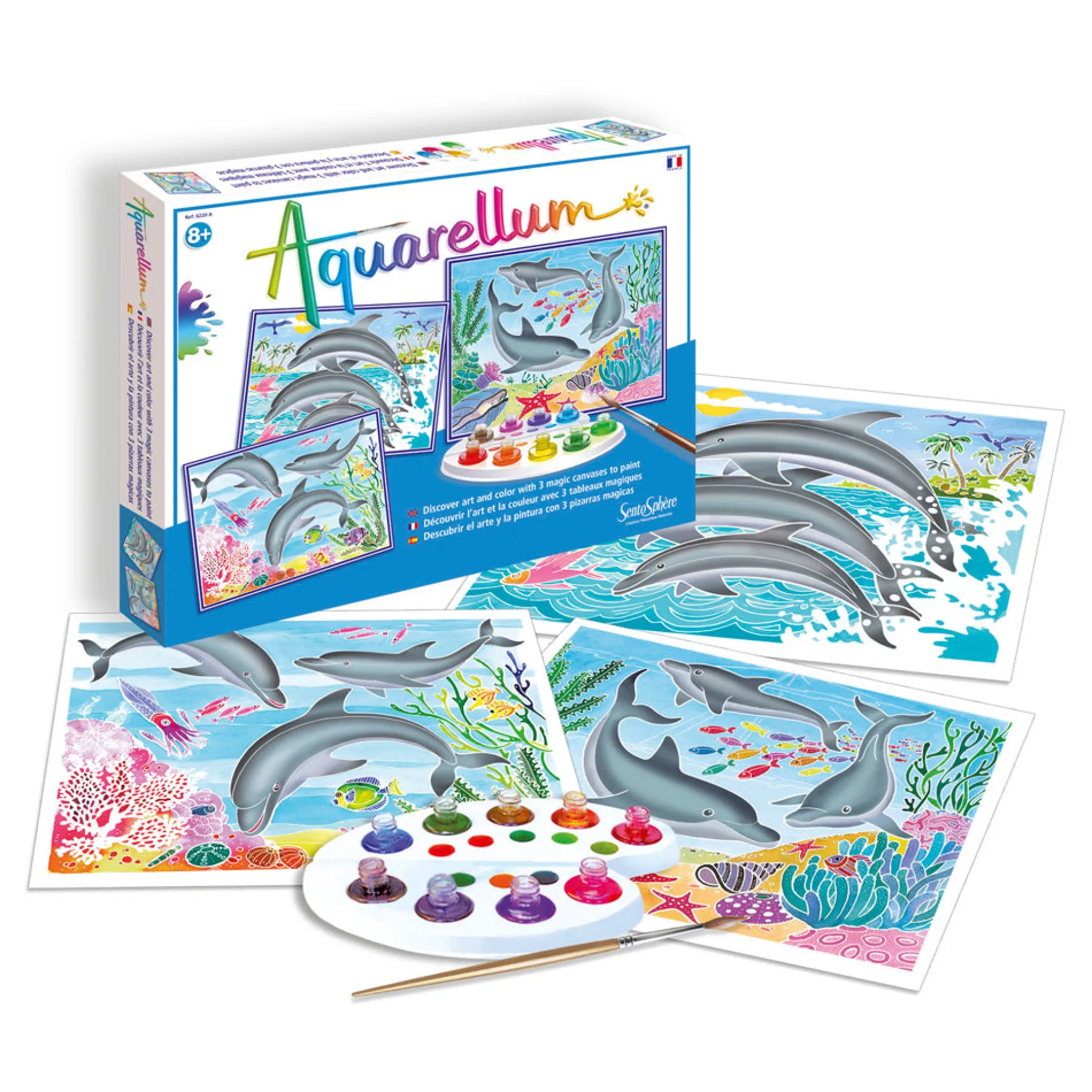 SentoSphere Aquarellum Dolphins Watercolor Art Kit - Large Set