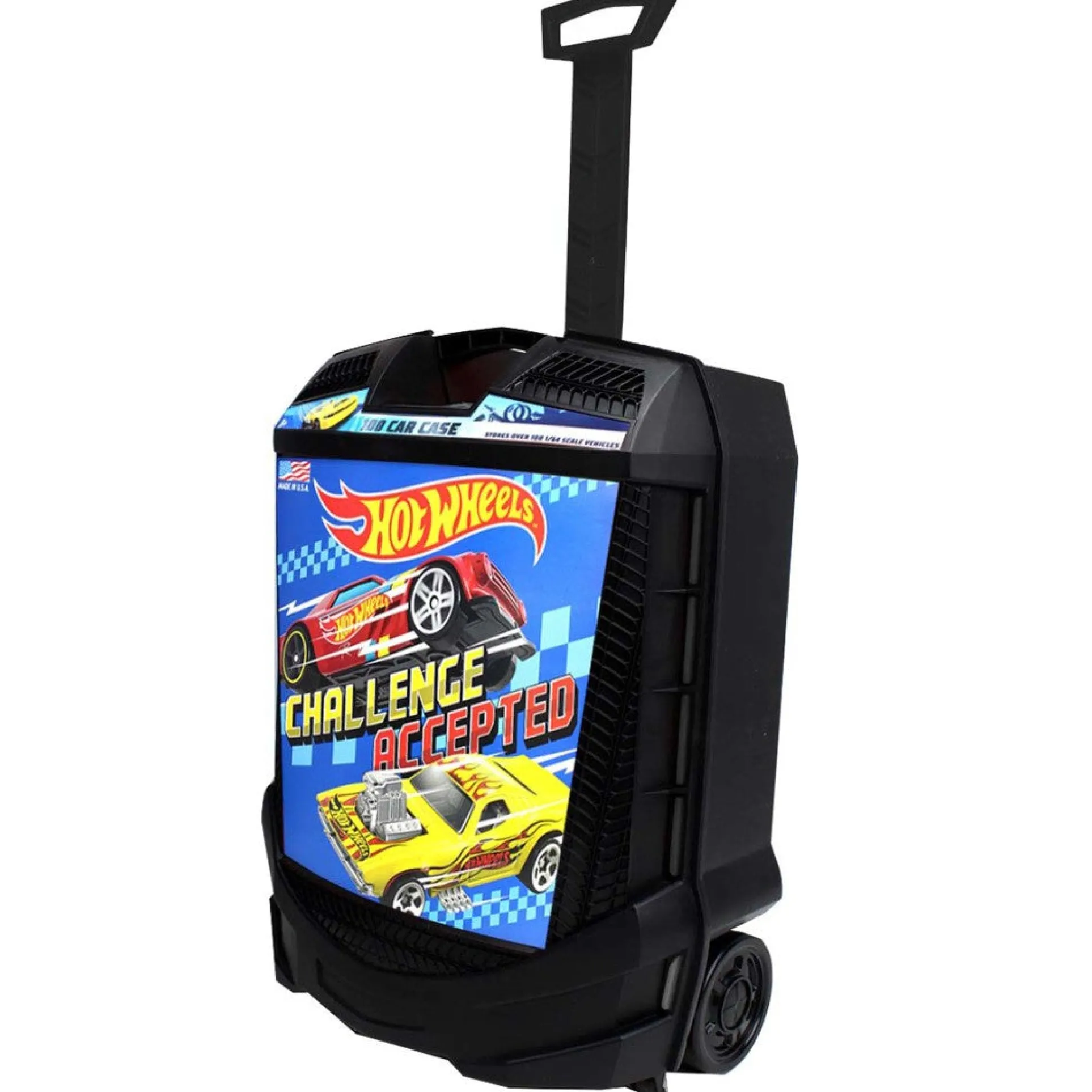 Hot Wheels 100 Car Storage Case with Telescoping Handle and Rolling Wheels