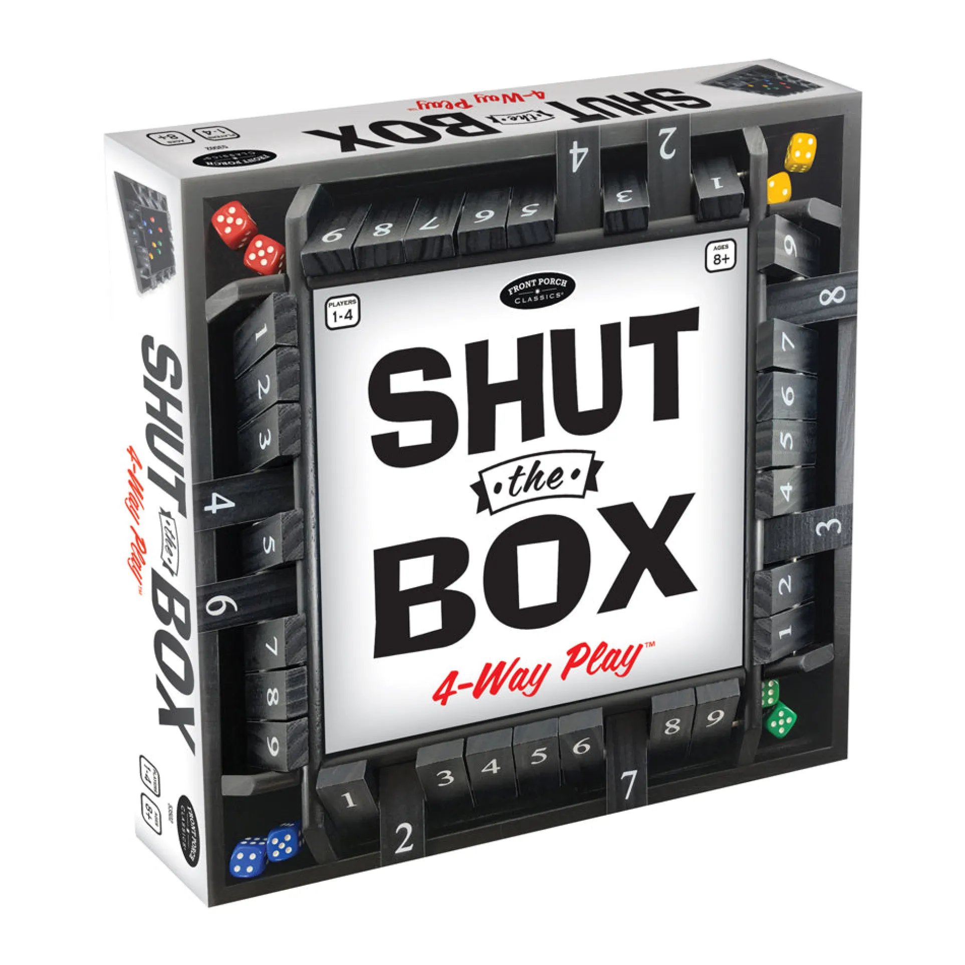 Shut the Box 4-Way Play Classic Wooden Board Game