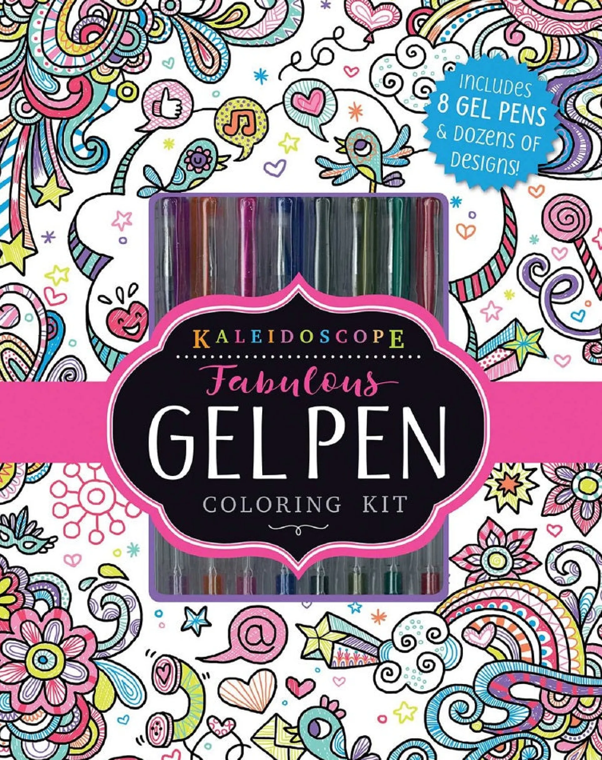 Silver Dolphin Books Kaleidoscope Gel Pen Art Set - Coloring Kit