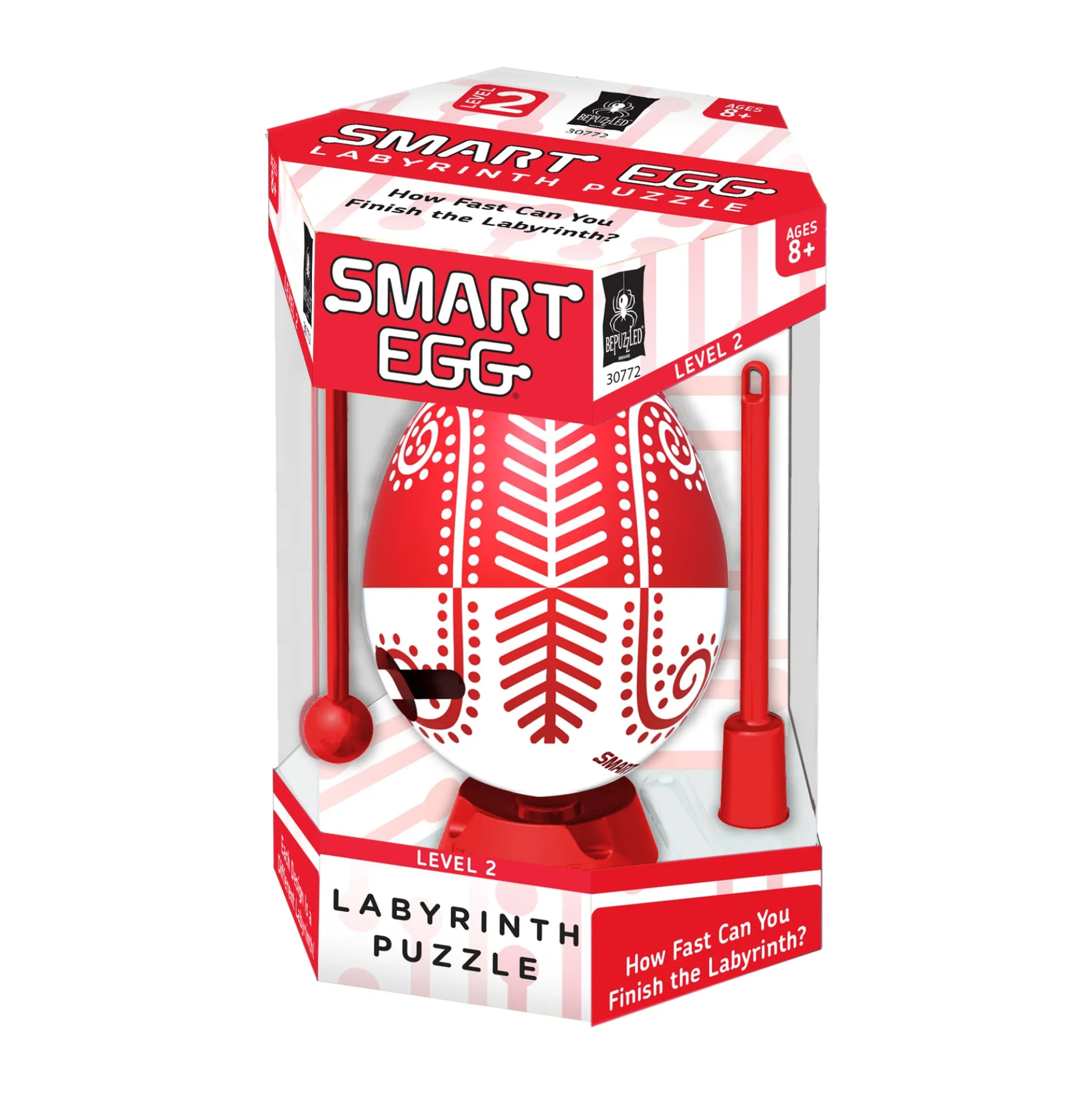 Smart Egg Labyrinth Puzzle - Vibrant Red Edition