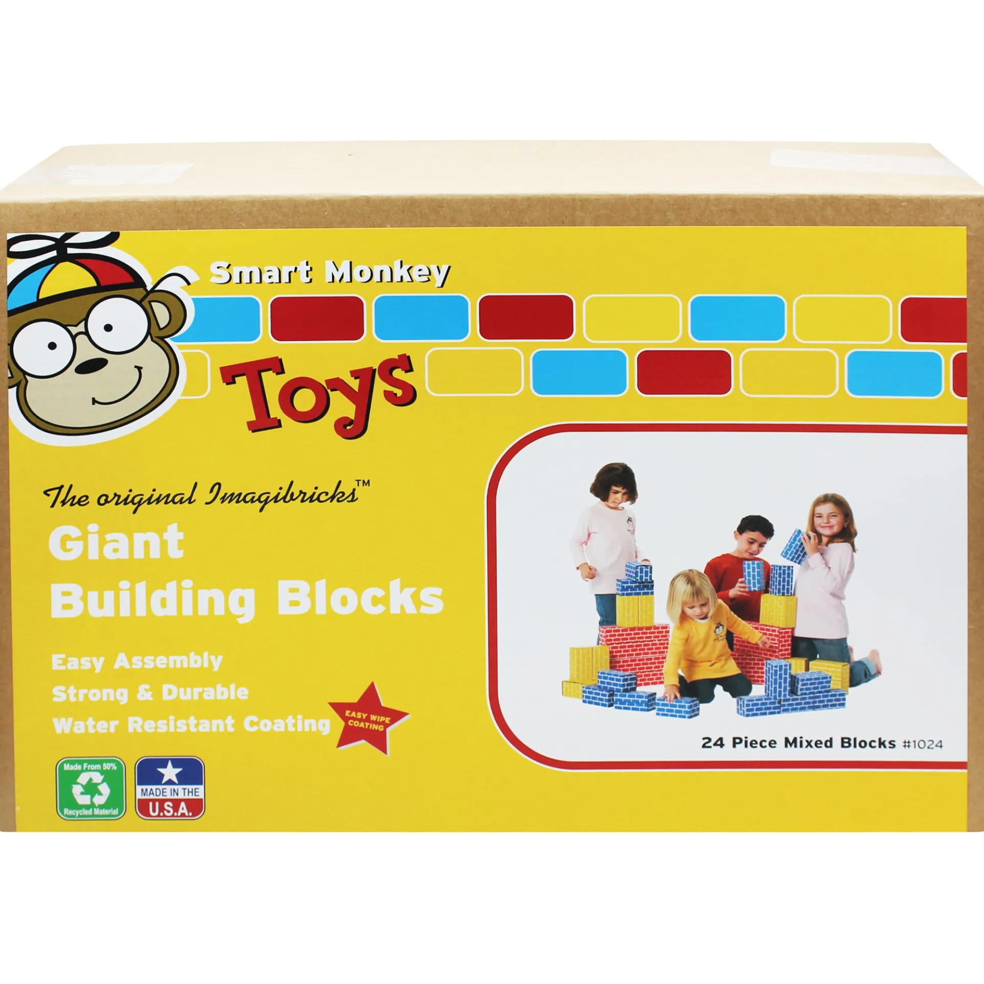 Smart Monkey Toys ImagiBRICKS 24-Piece Giant Building Block Set