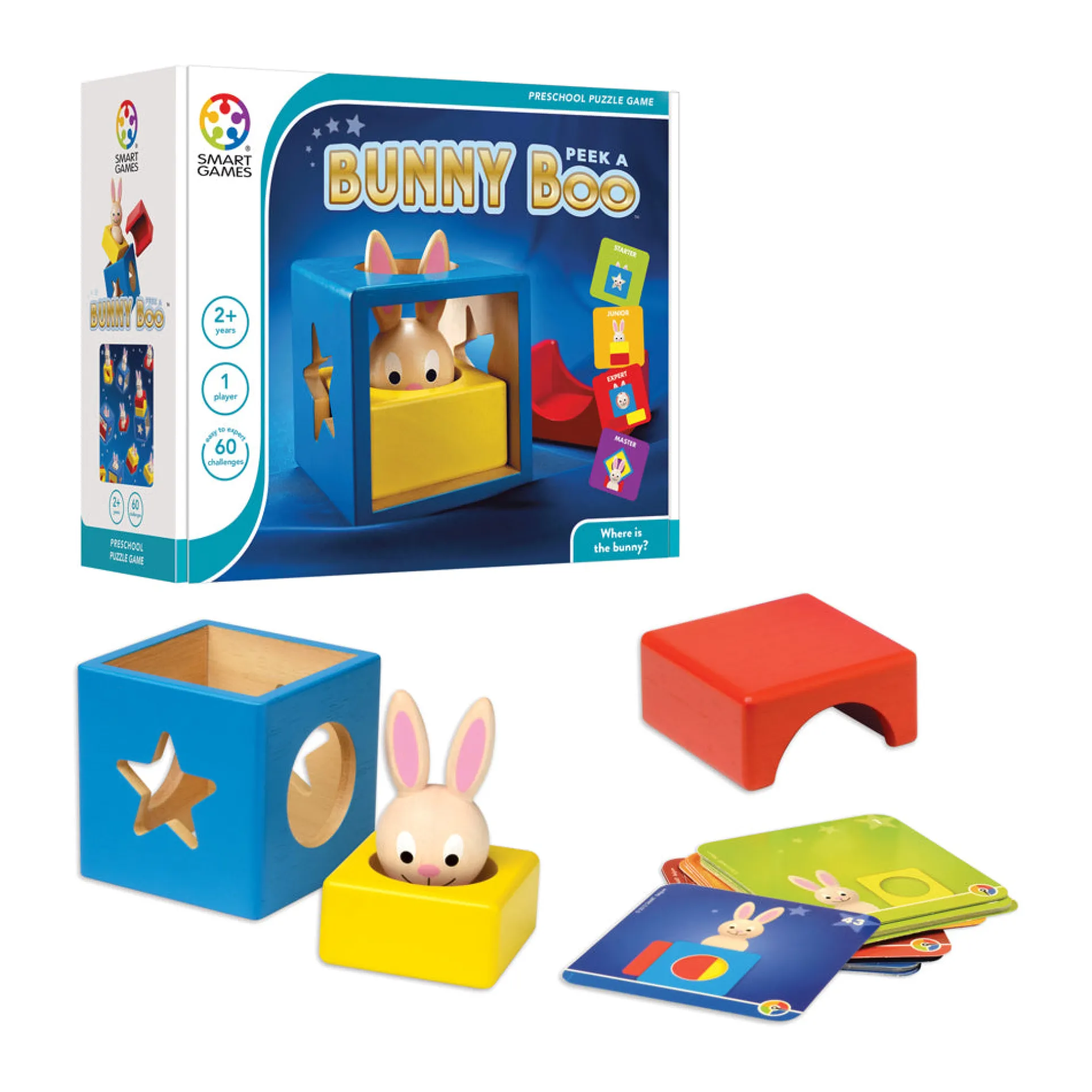 SmartGames Bunny Peek A Boo Wooden 3D Puzzle - 60 Challenges