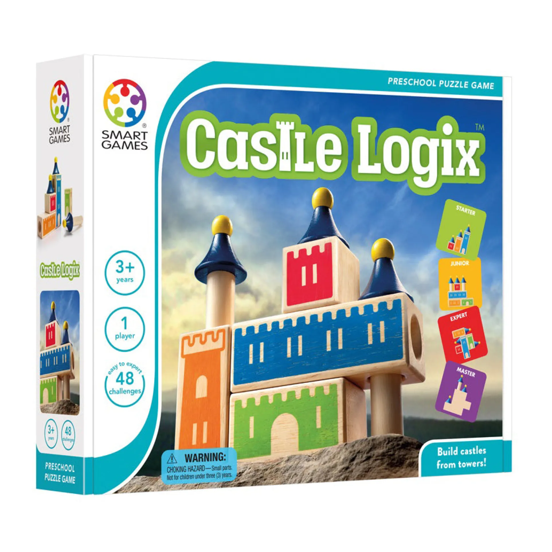 SmartGames Castle Logix Wooden Puzzle Game - Educational Brain Game for Kids