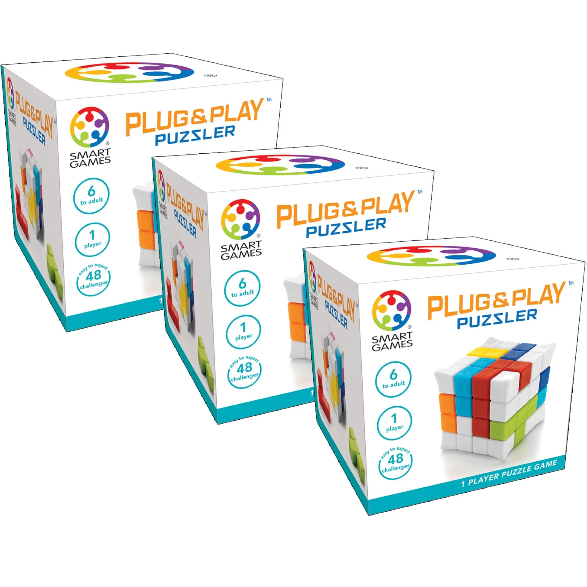 SmartGames Plug & Play Puzzler 3-Pack - 48 Challenges