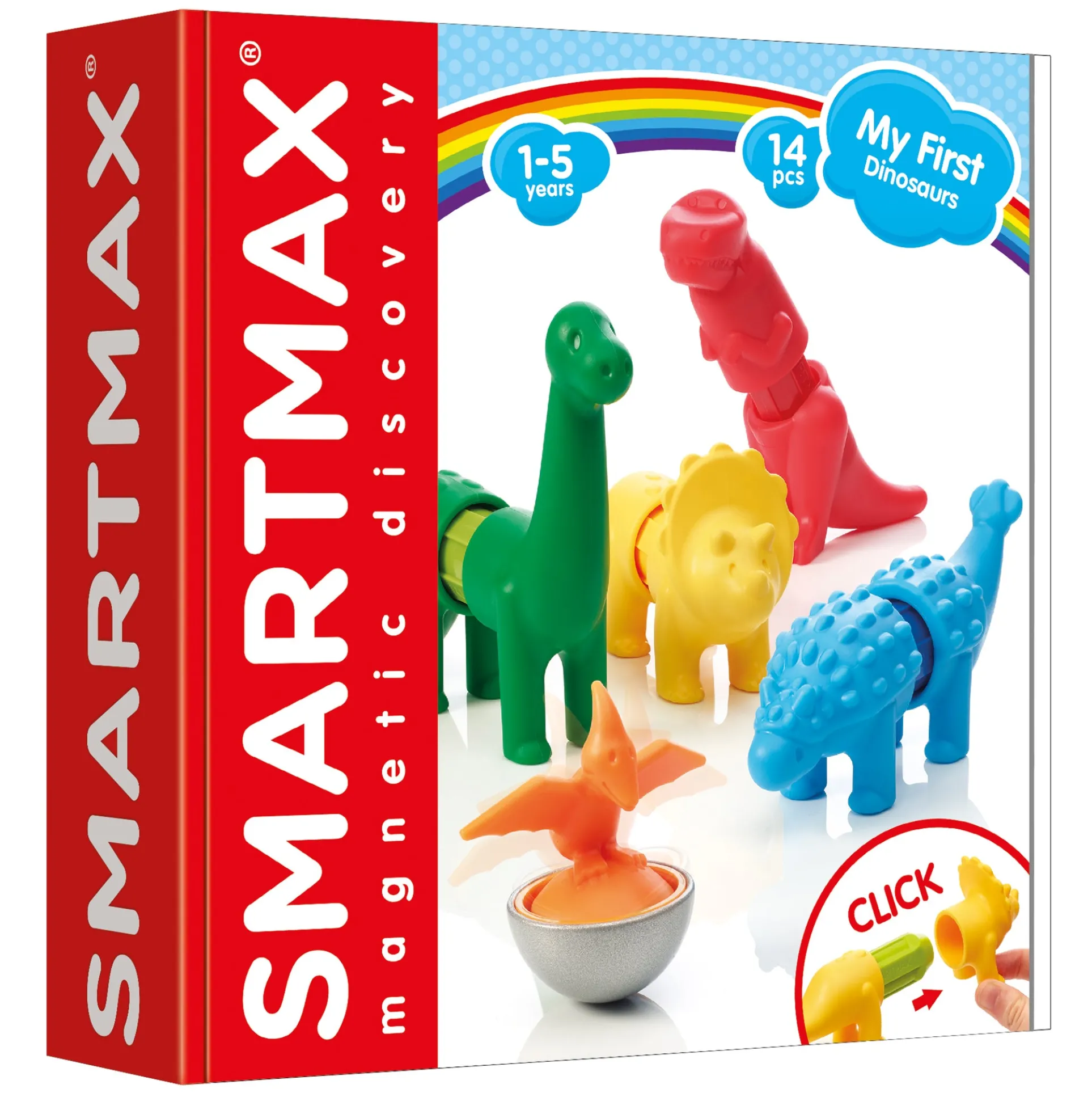 SmartMax My First Dinosaurs Magnetic Building Set, 14 Pieces