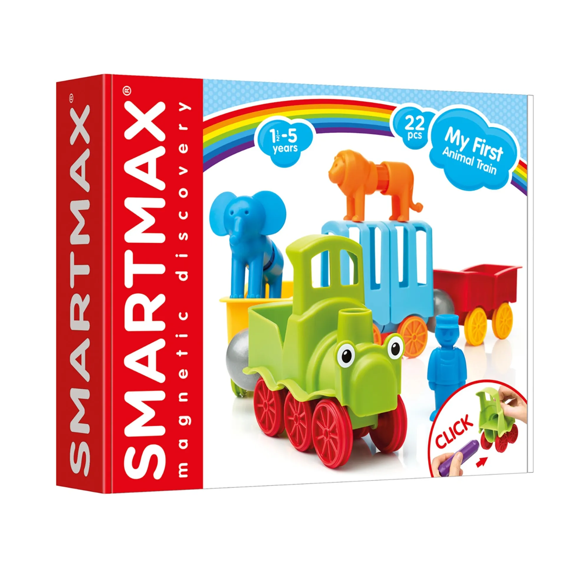 SmartMax My First Animal Train Magnetic Building Set - 22 Pieces