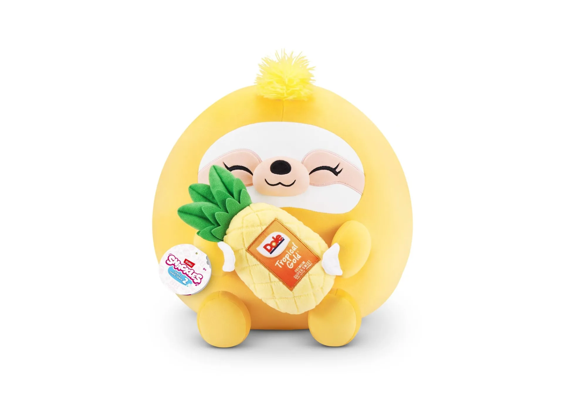 Snackles Zuru 16 inch Large Sloth and Dole Pineapple Plush Toy