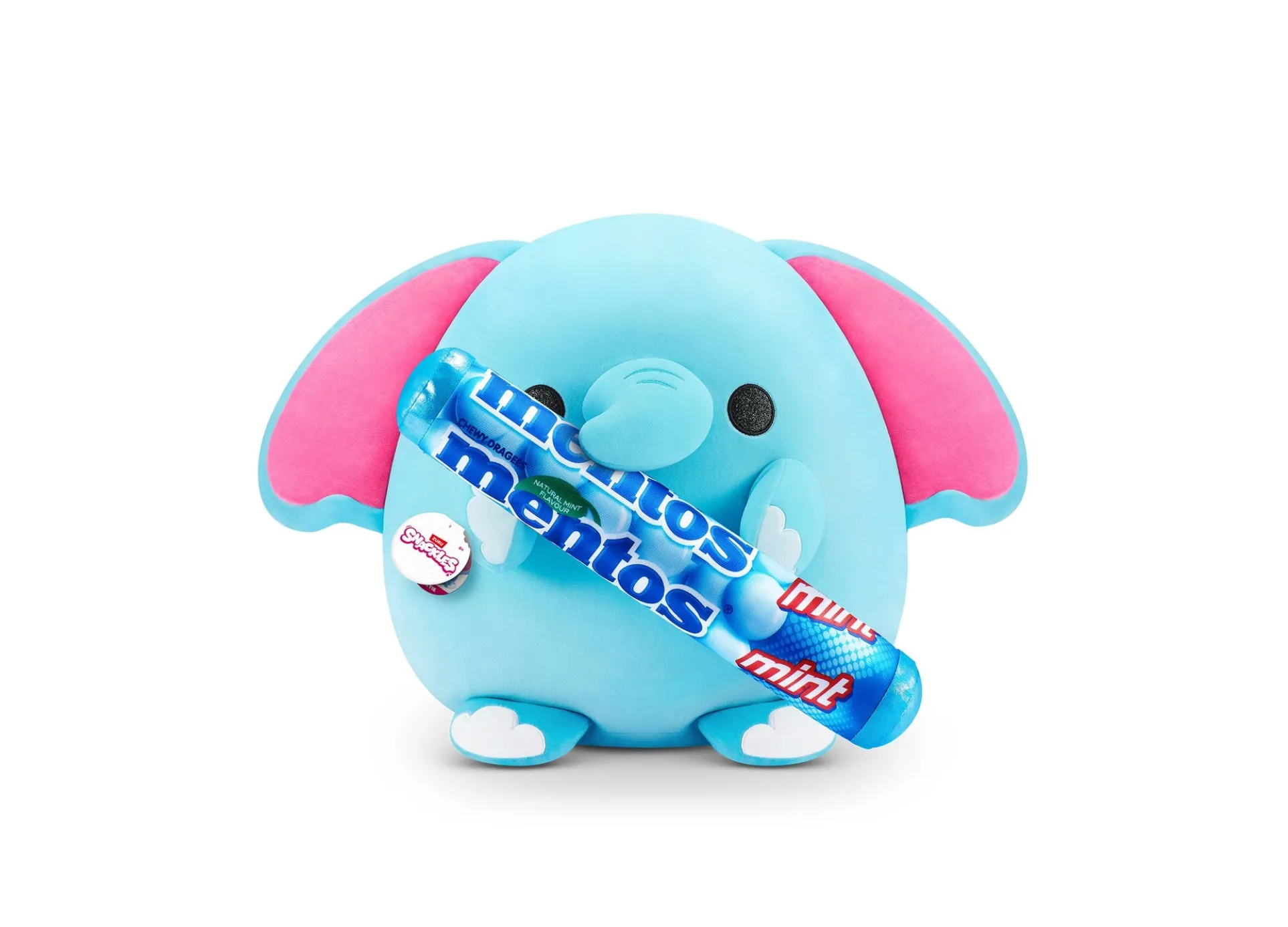 Snackles Zuru 14 inch Elephant Mentos Plush Toy - Vibrant Blue