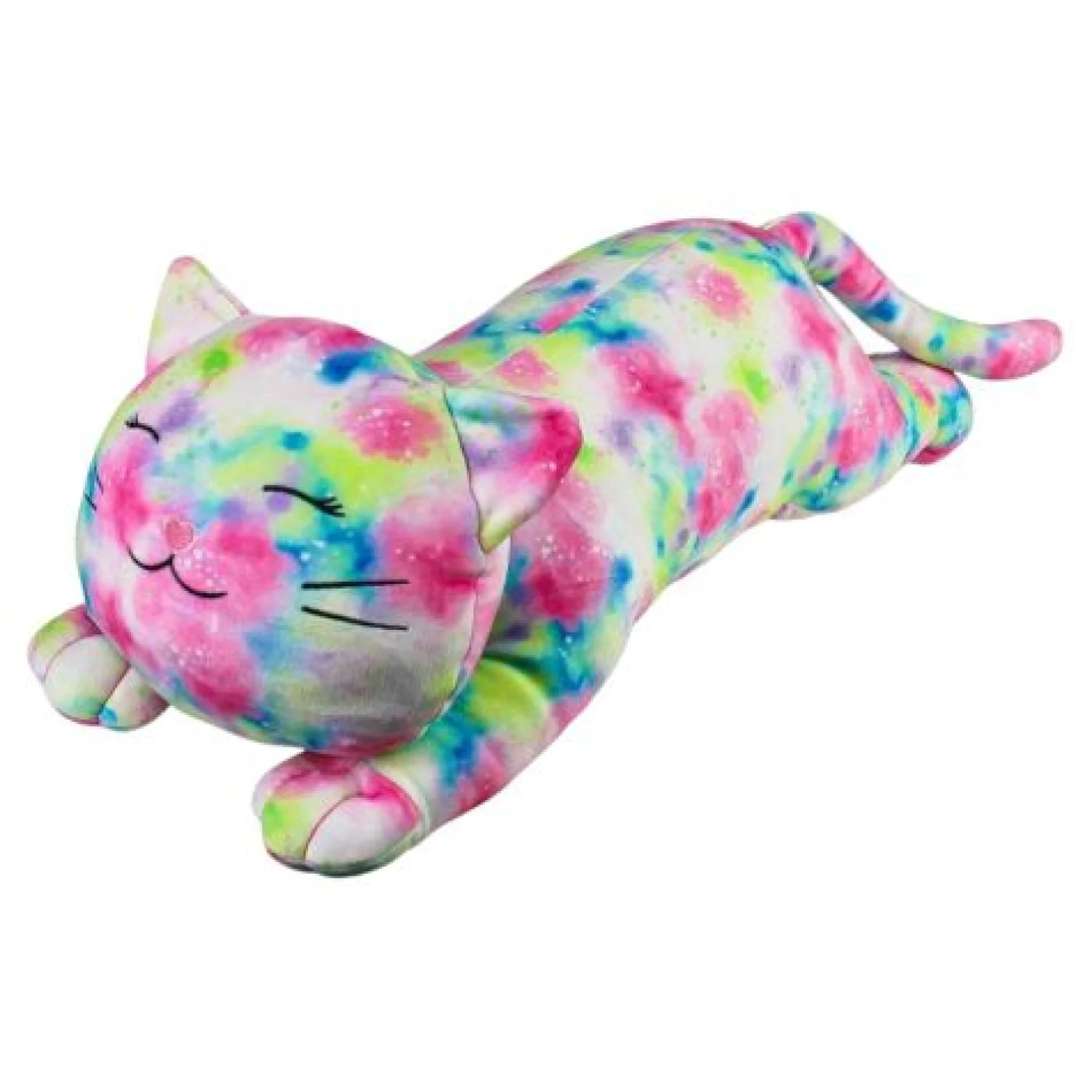 Snoozimals Plush 20 Inch Tie-Dye Kitty - Colorful Cuddles