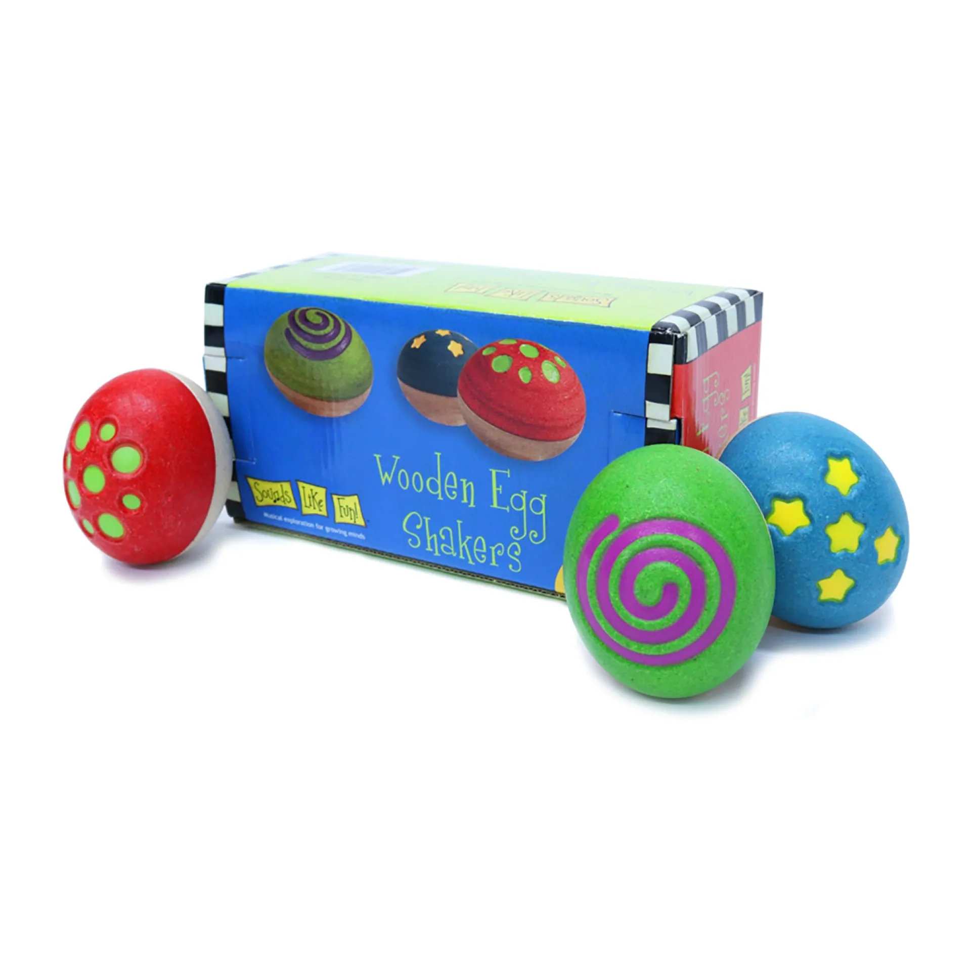 Sounds Like Fun! Colorful Wooden Egg Shakers, Set of 3