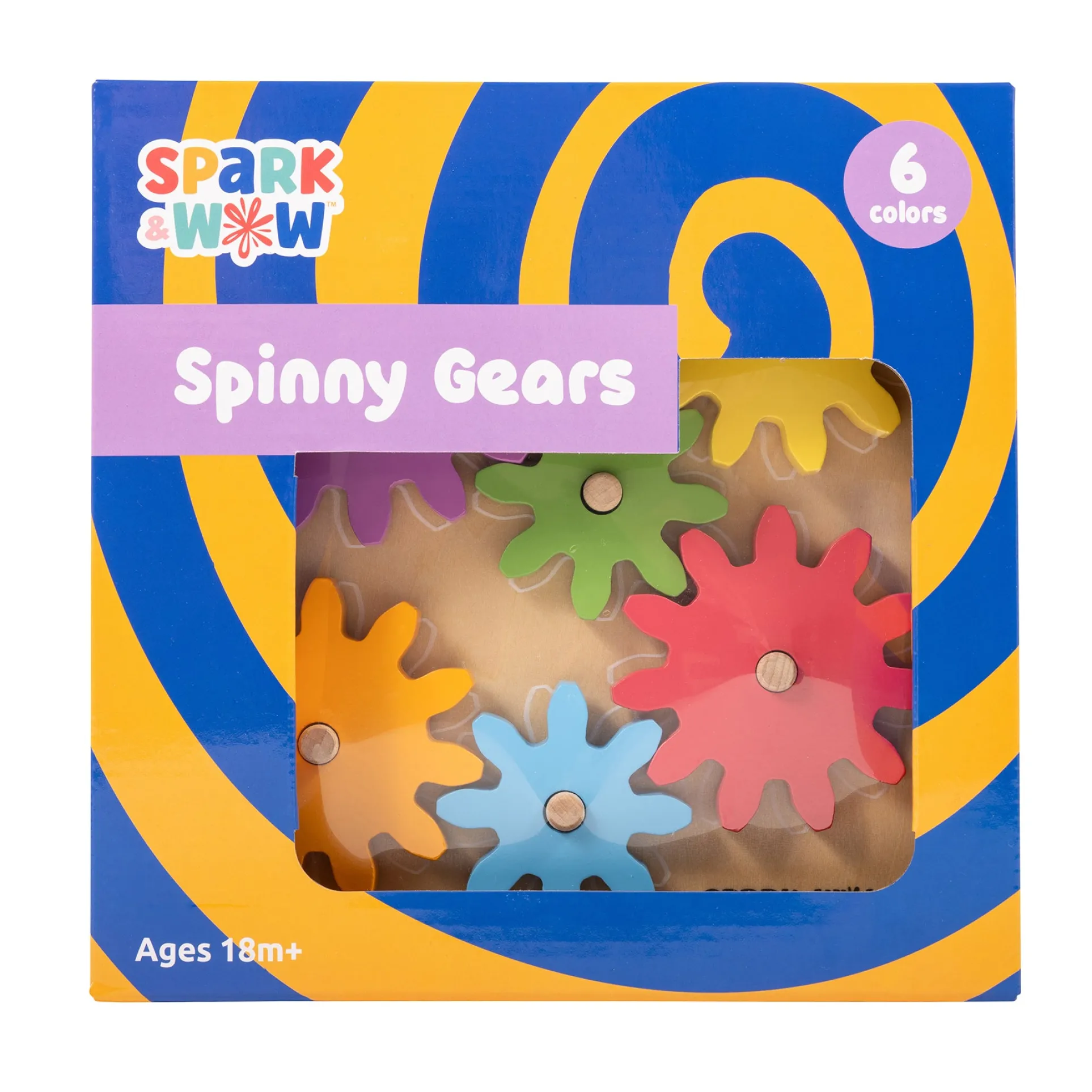 Spark & Wow Spinny Gears - Vibrant Wooden Gear Puzzle