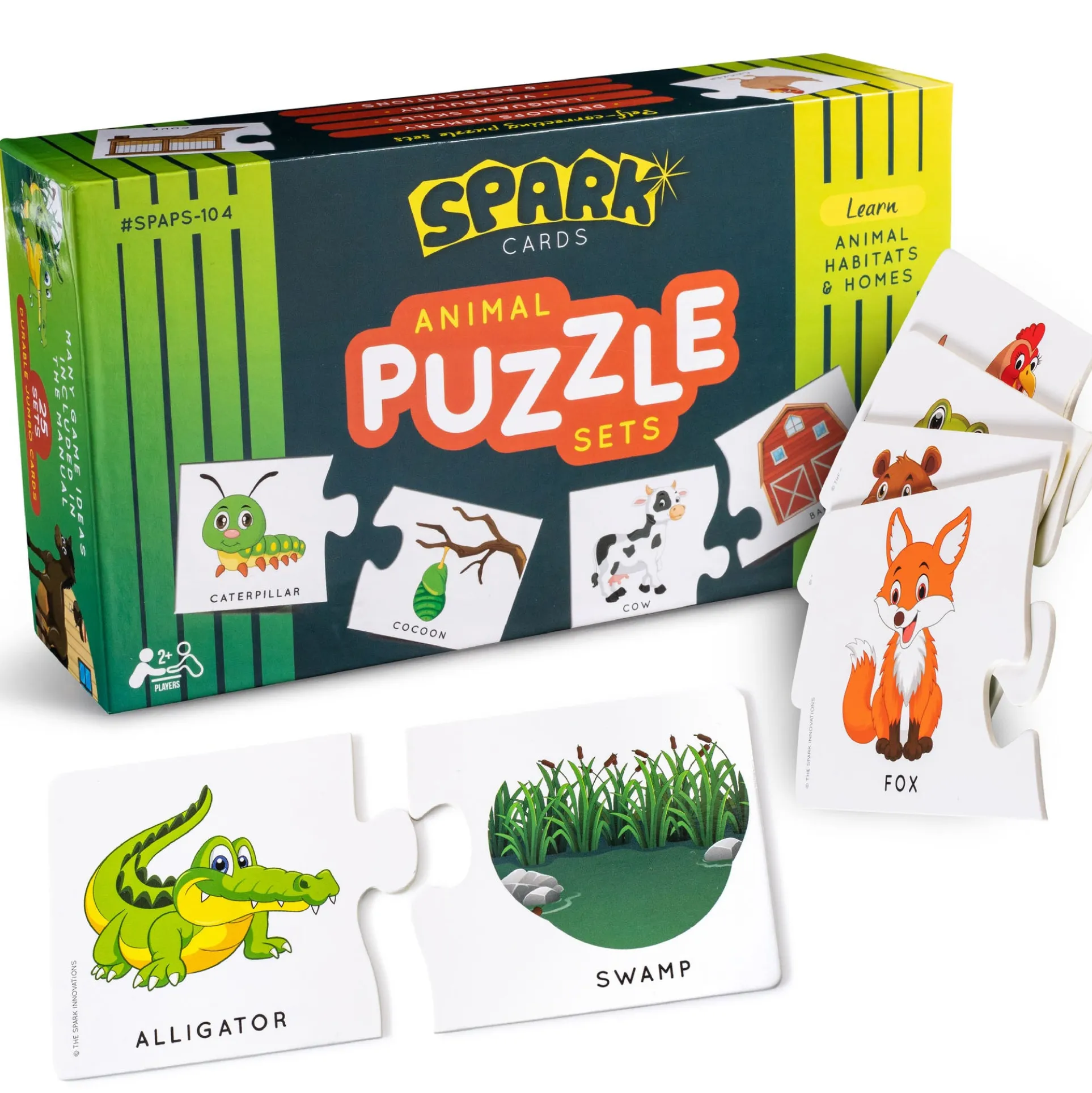 Spark Innovations Animal Home and Habitat Matching Puzzle - Colorful Educational Toy