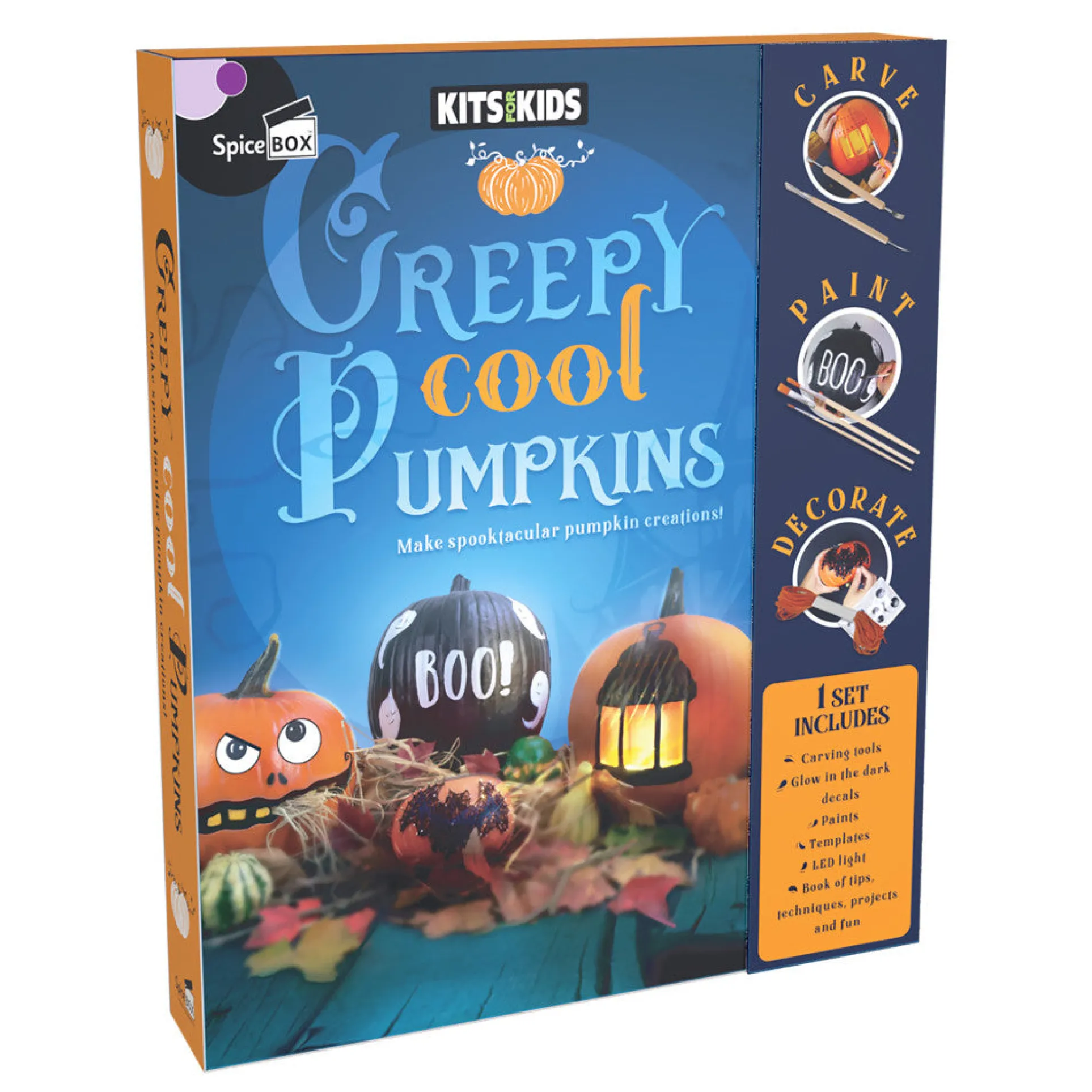 SpiceBox Kids Creepy Cool Pumpkins Carving and Painting Kit