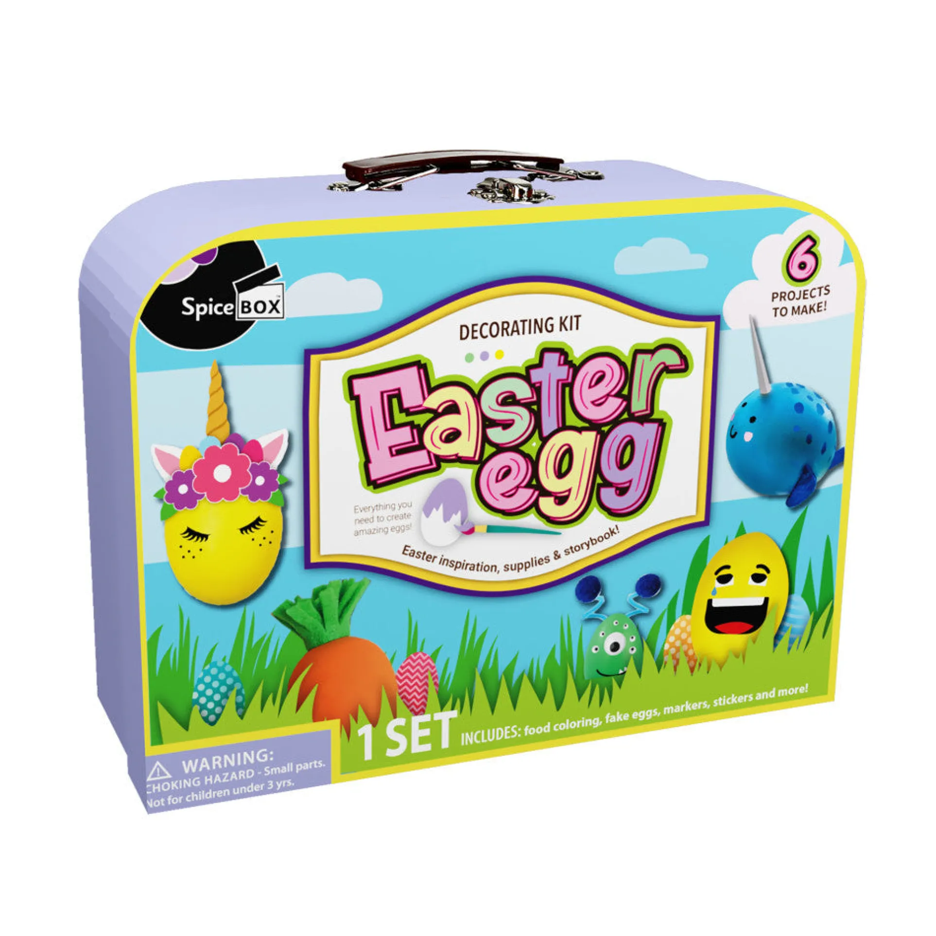 SpiceBox Suitcase Easter Egg Art Kit - Creative Easter Crafts Set