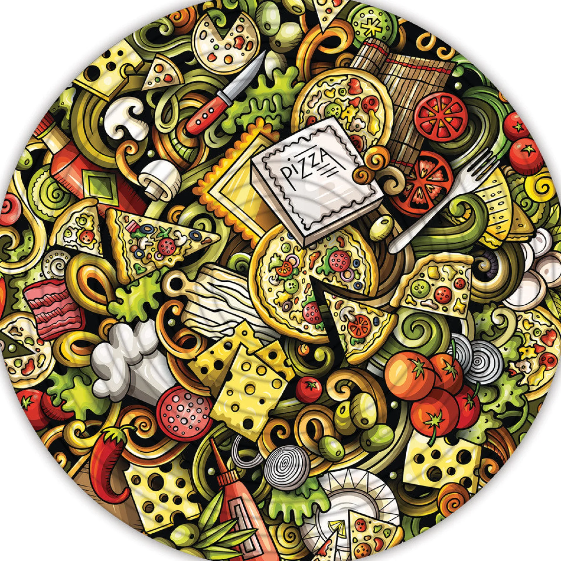 Spin Flip Dual-Themed Concentric Puzzle - Ice Cream & Pizza - 14 Rings