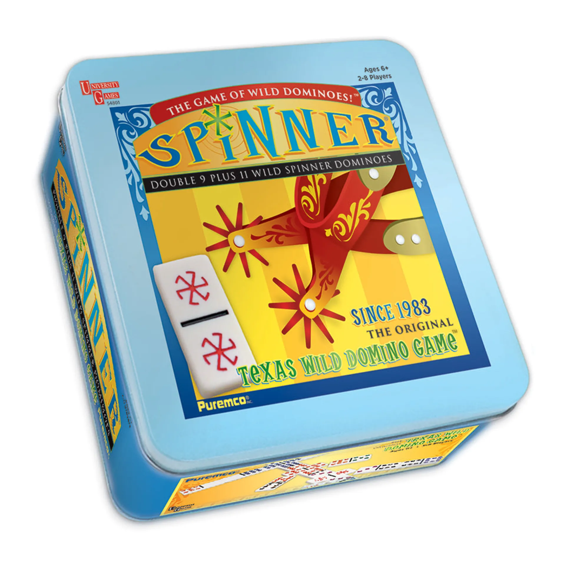 Spinner Dominoes Game by Puremco with Color-Coded Tiles