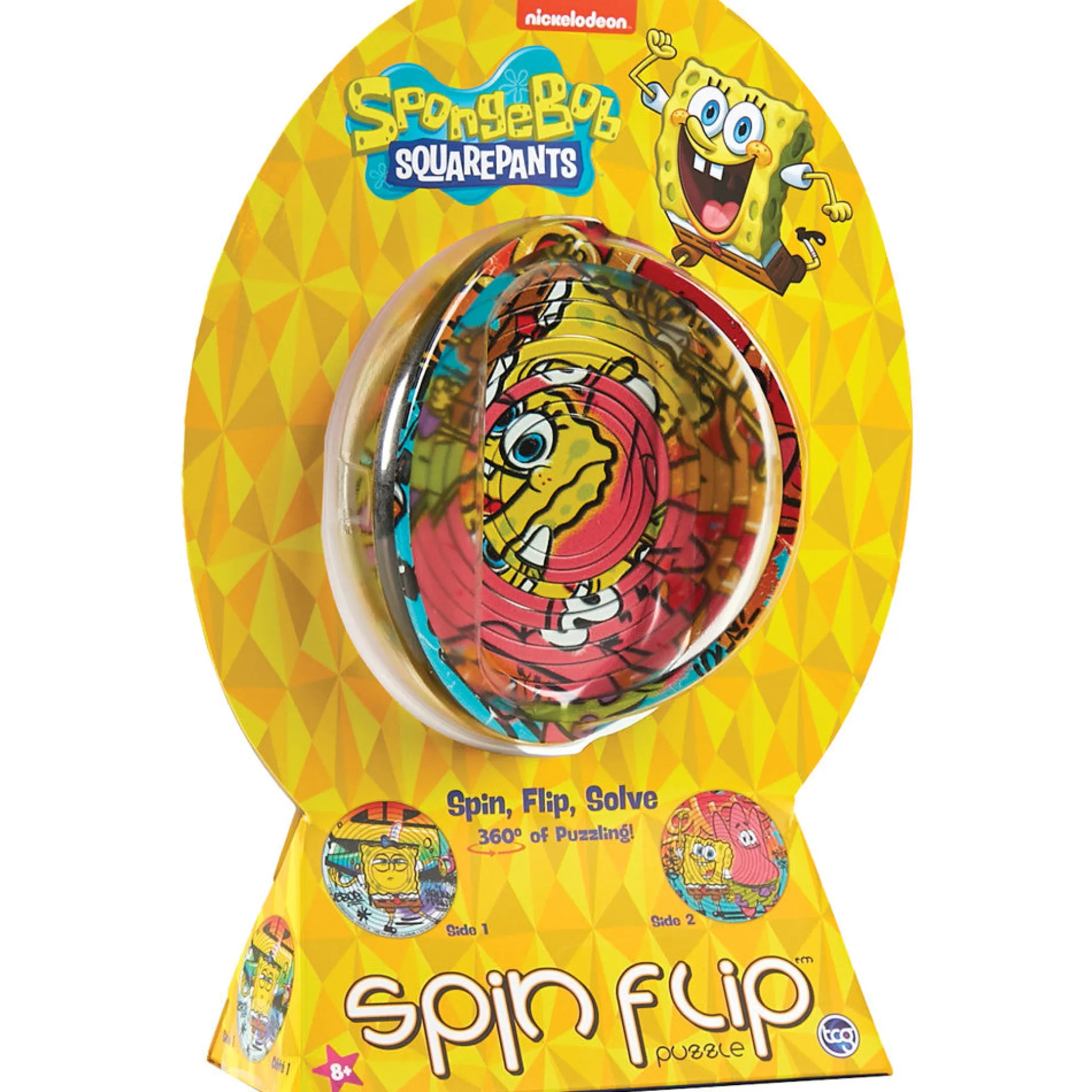SpongeBob Spin Flip Puzzle - Double-Sided 12-Ring Brain Teaser