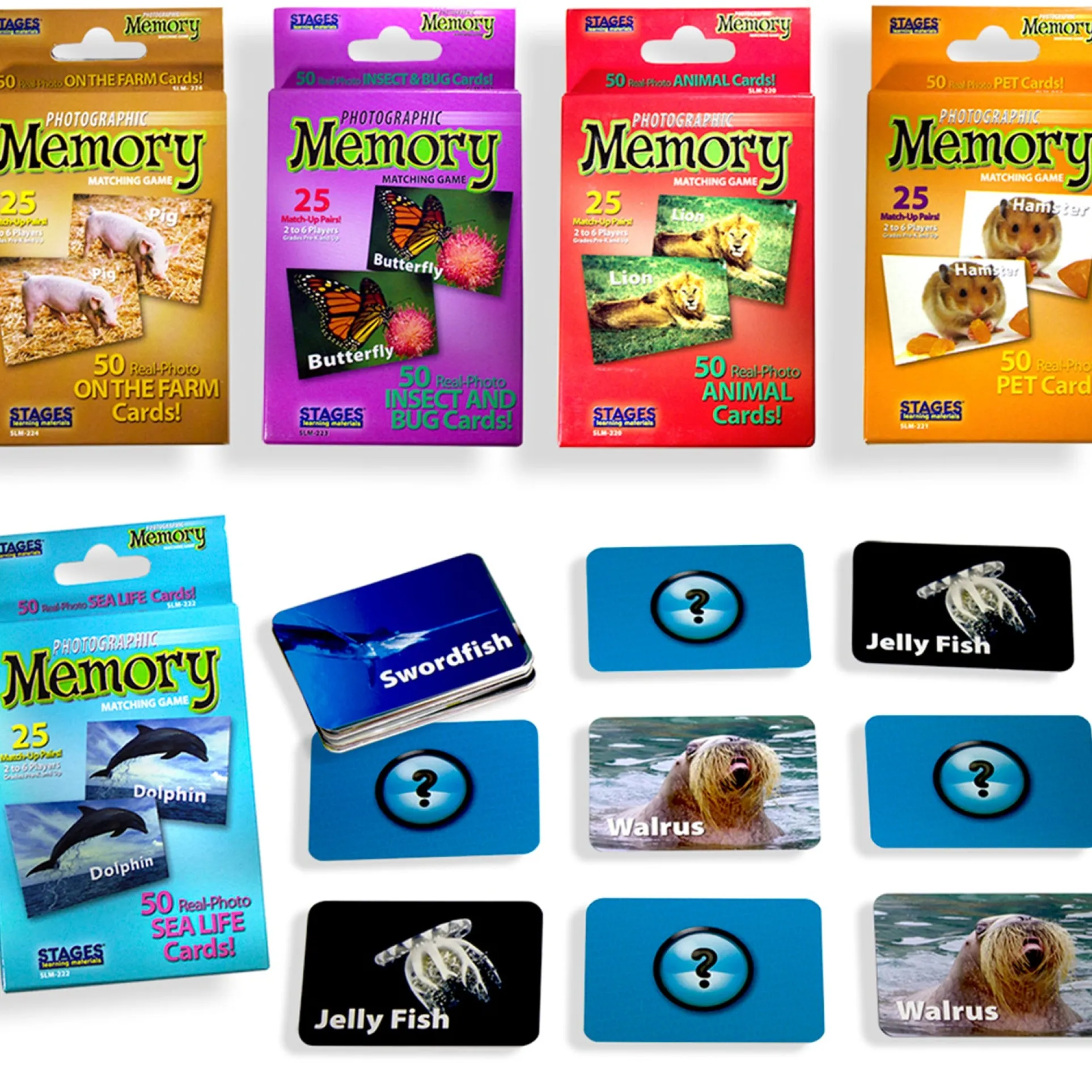 Stages Learning Animal Photographic Memory Matching Game Set - Educational Toy