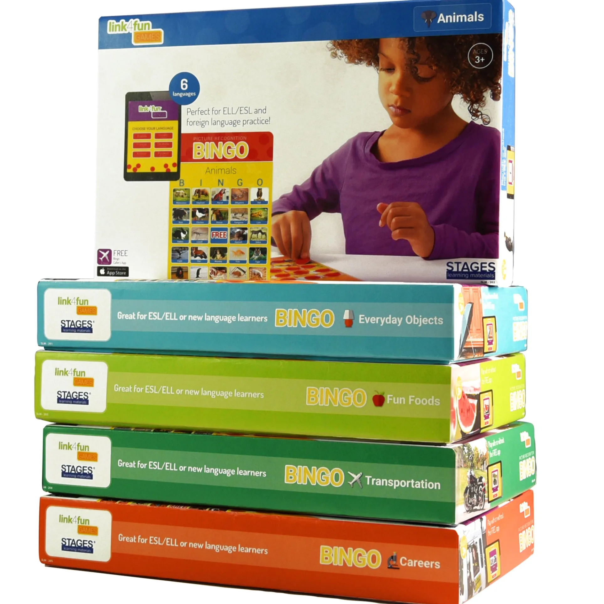 Stages Learning Bingo Games Set - Picture Recognition - Multilingual Play