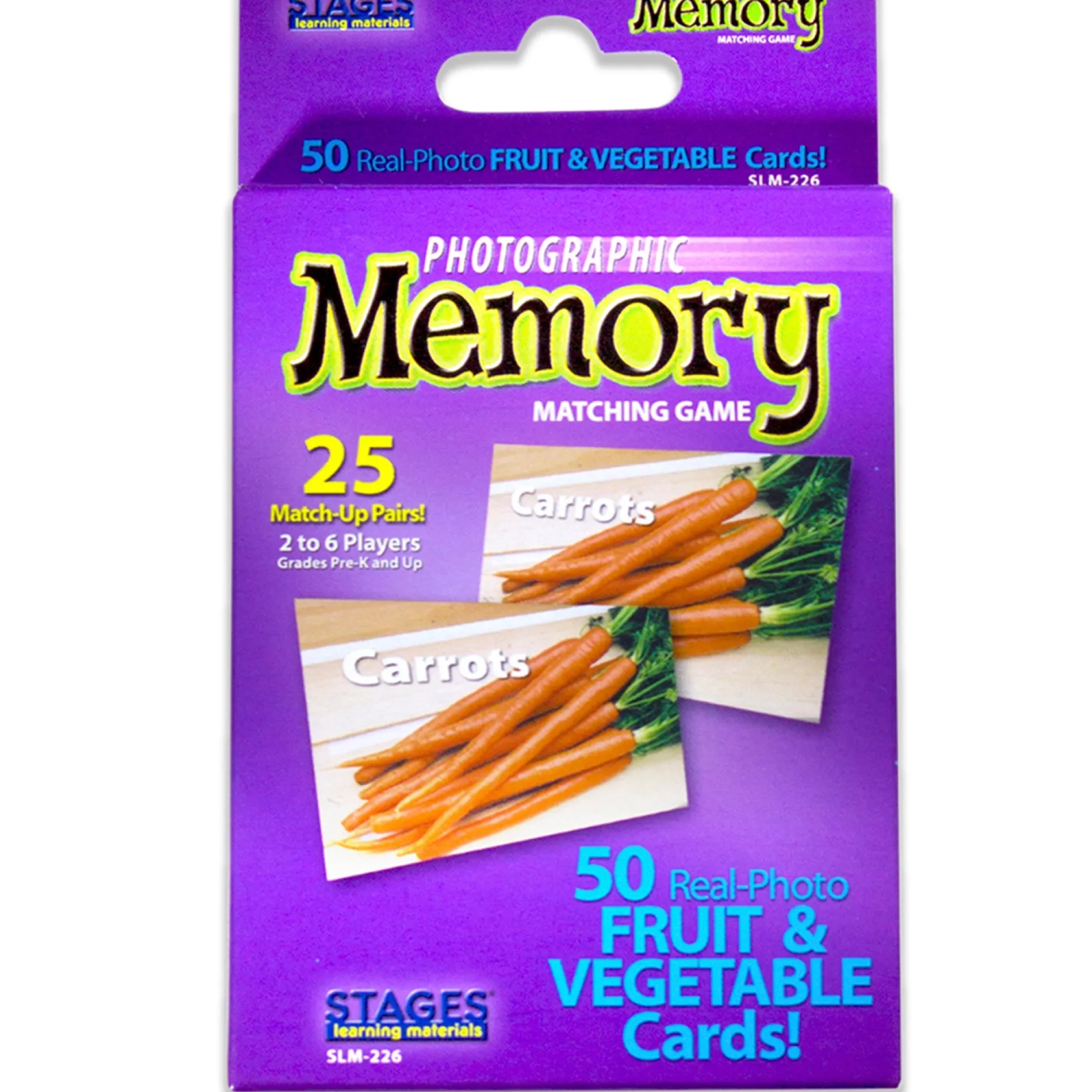 Stages Learning Materials - Photographic Memory Matching Game - Fruit & Vegetables - Pack of 3