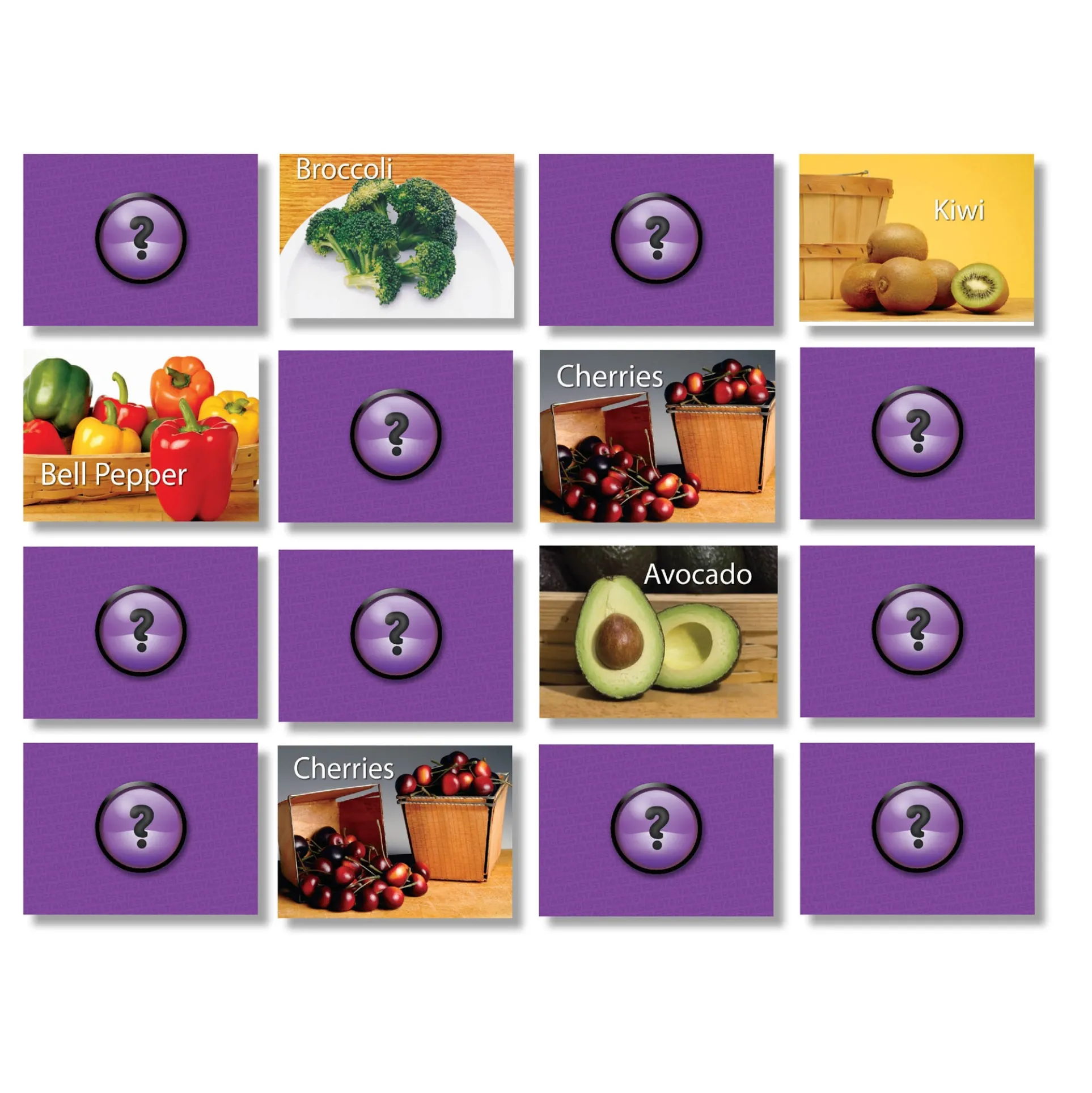 Stages Learning Materials - Photographic Memory Matching Game - Fruit & Vegetables - Pack of 3
