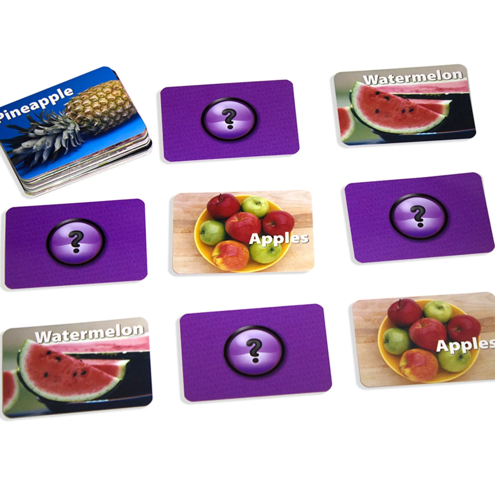 Stages Learning Materials - Photographic Memory Matching Game - Fruit & Vegetables - Pack of 3
