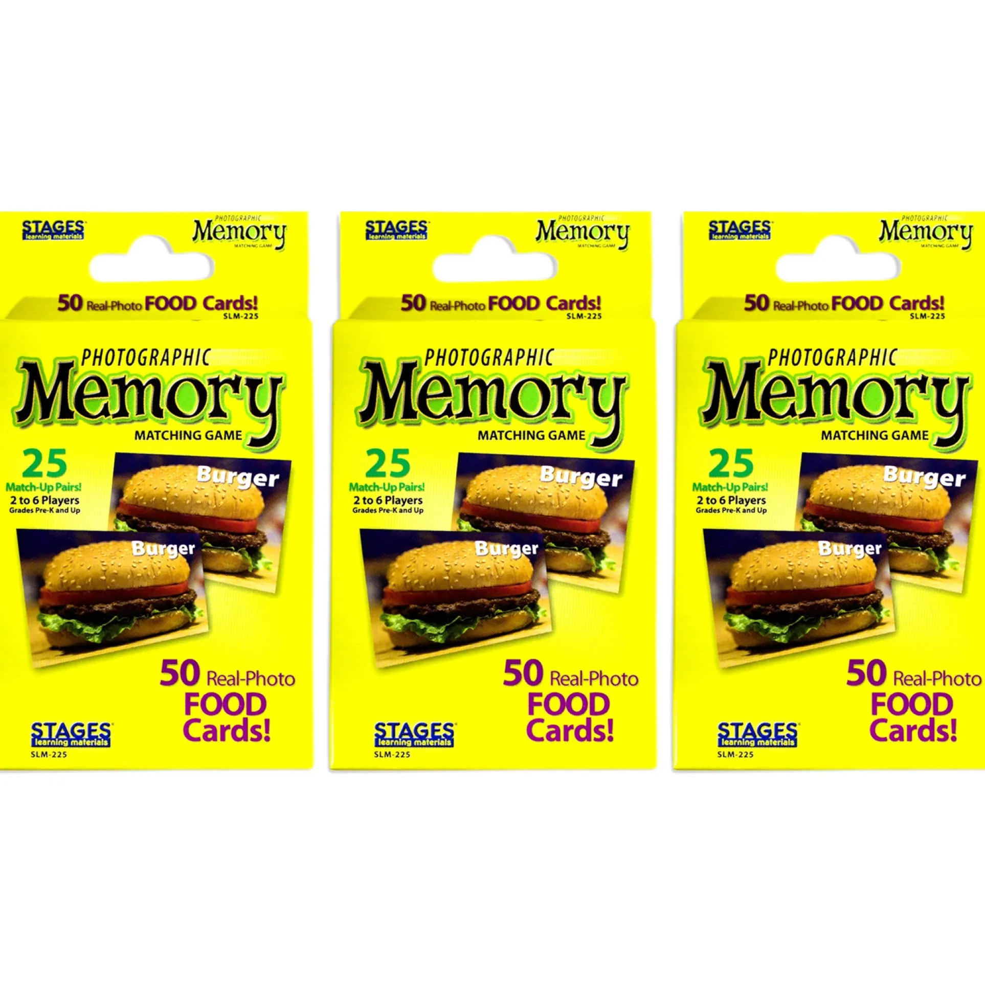 Stages Learning Materials Memory Match Game - Food Trio