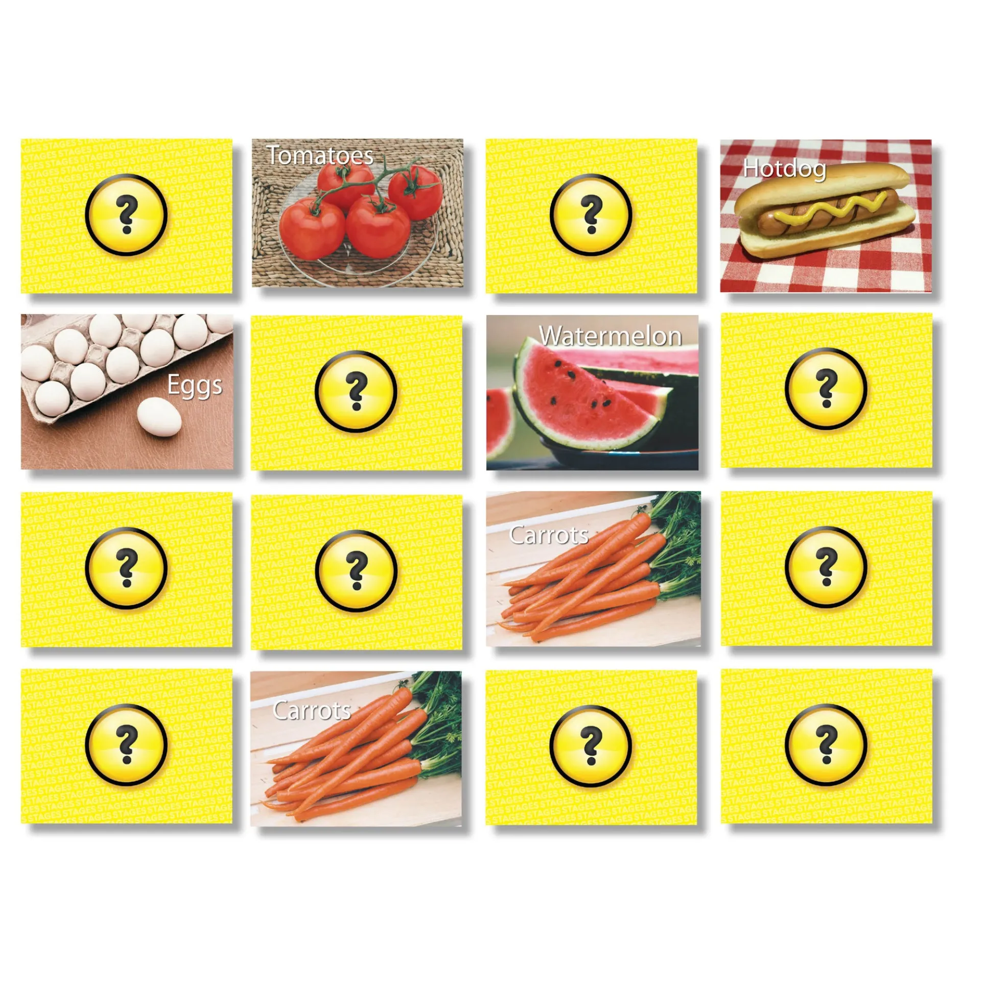 Stages Learning Materials Memory Match Game - Food Trio