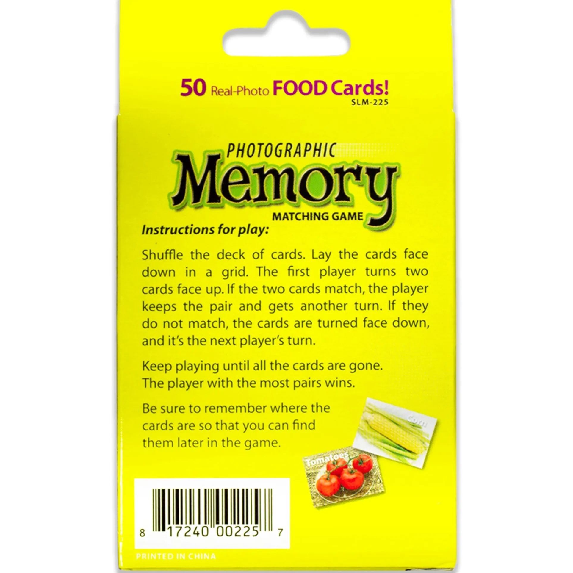 Stages Learning Materials Memory Match Game - Food Trio