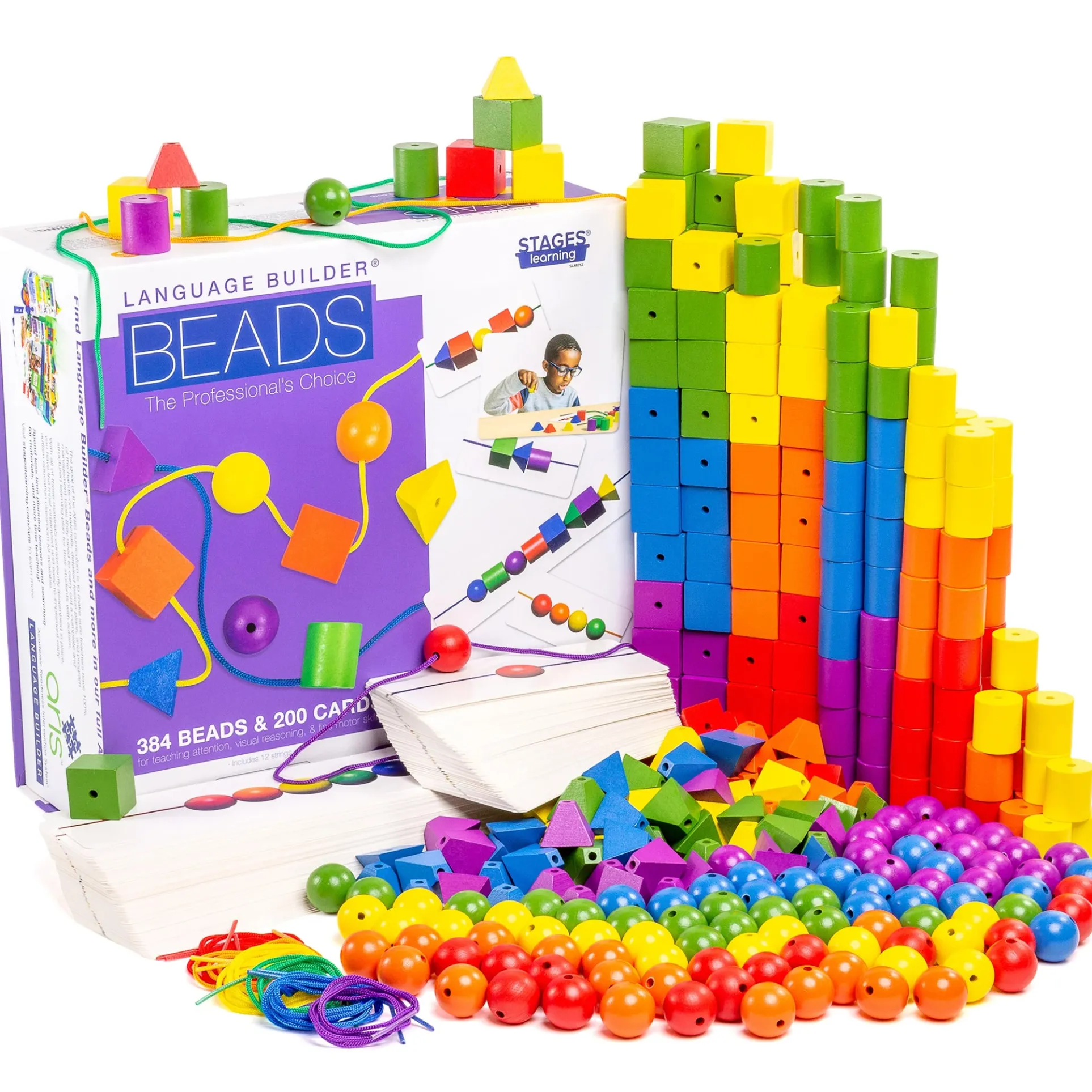 Stages Learning Materials Language Builder Stringing Beads - Educational Toy - Multicolor
