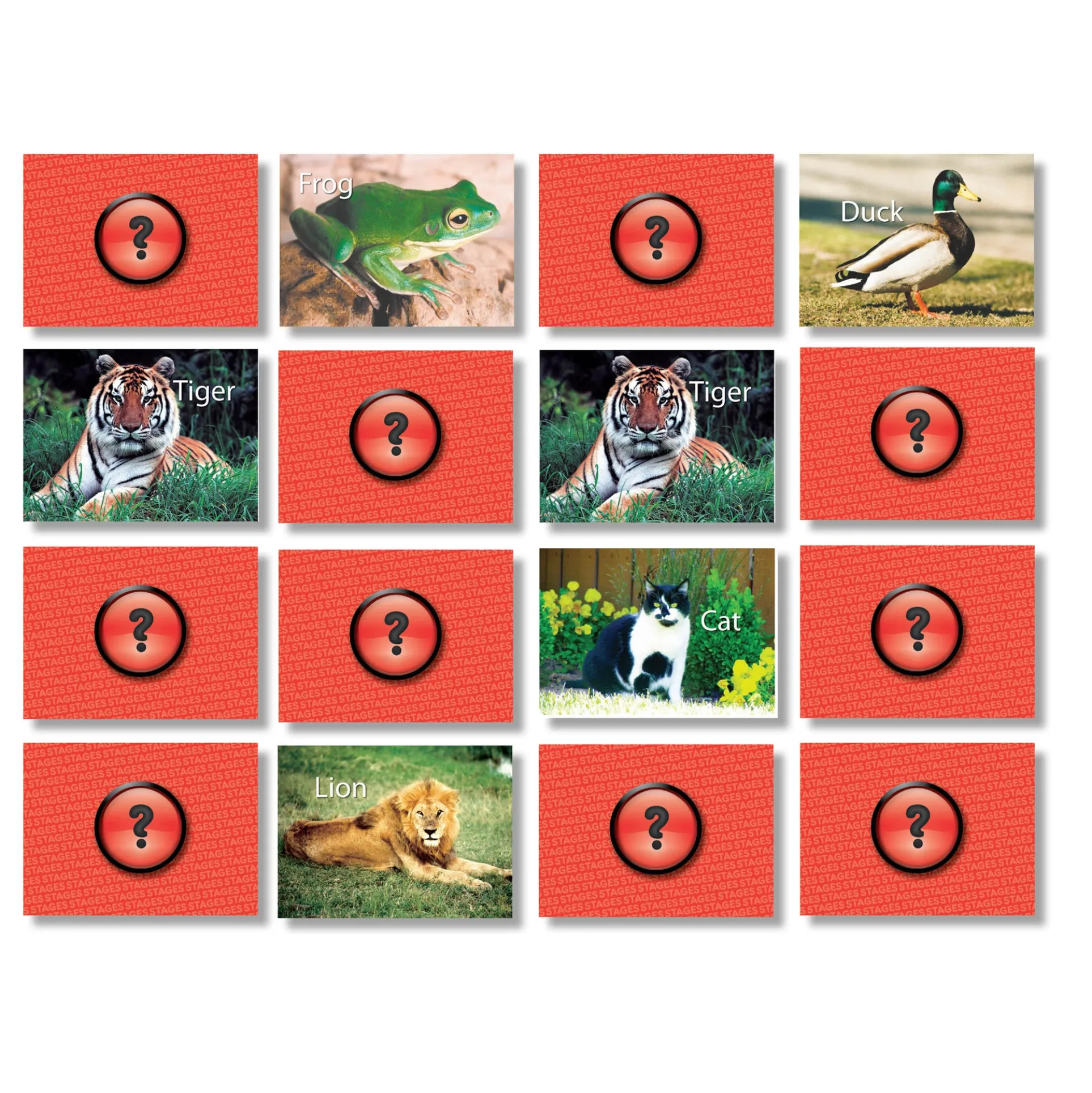 Stages Learning Materials - Animal Photographic Memory Matching Game - Pack of 3
