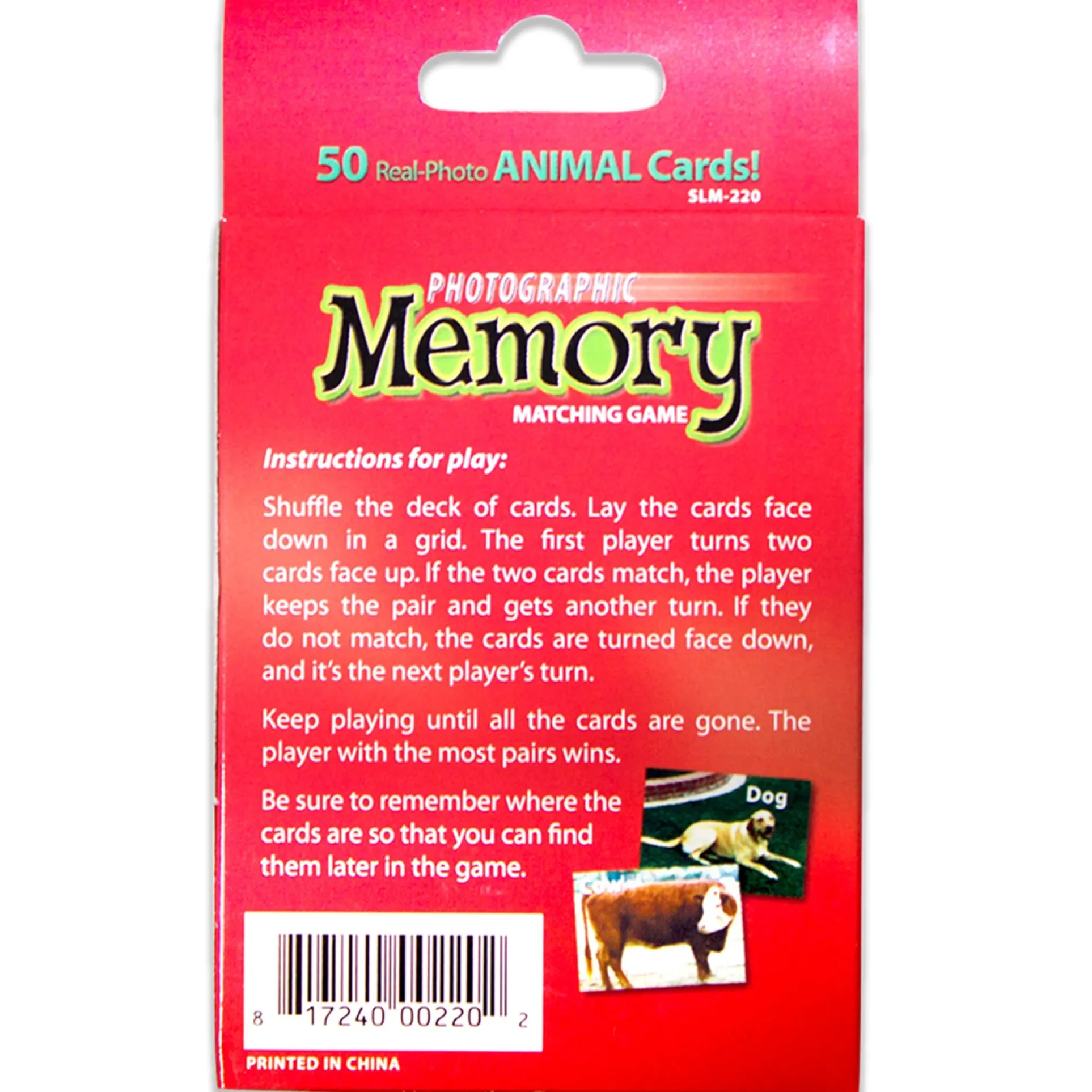 Stages Learning Materials - Animal Photographic Memory Matching Game - Pack of 3