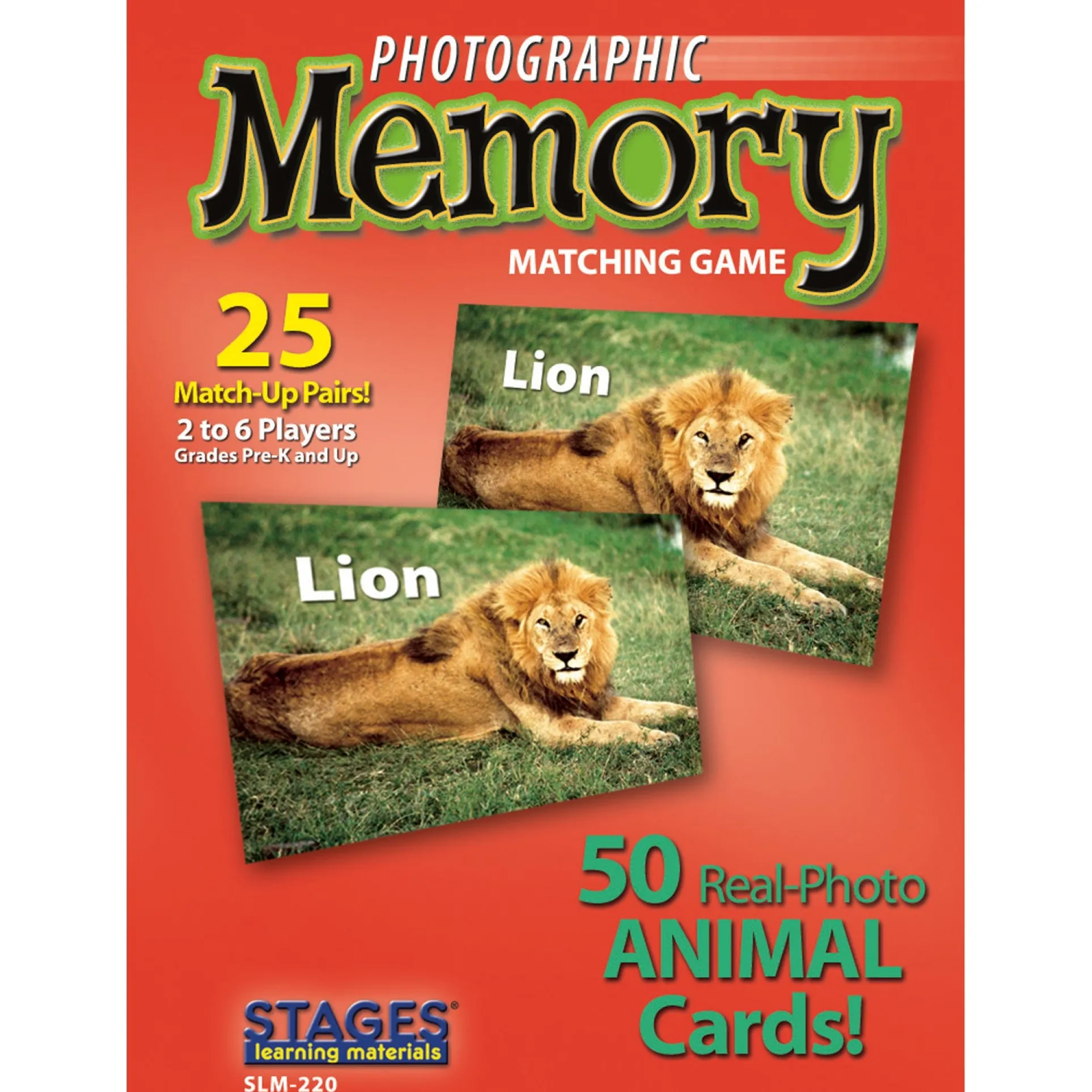 Stages Learning Materials - Animal Photographic Memory Matching Game - Pack of 3