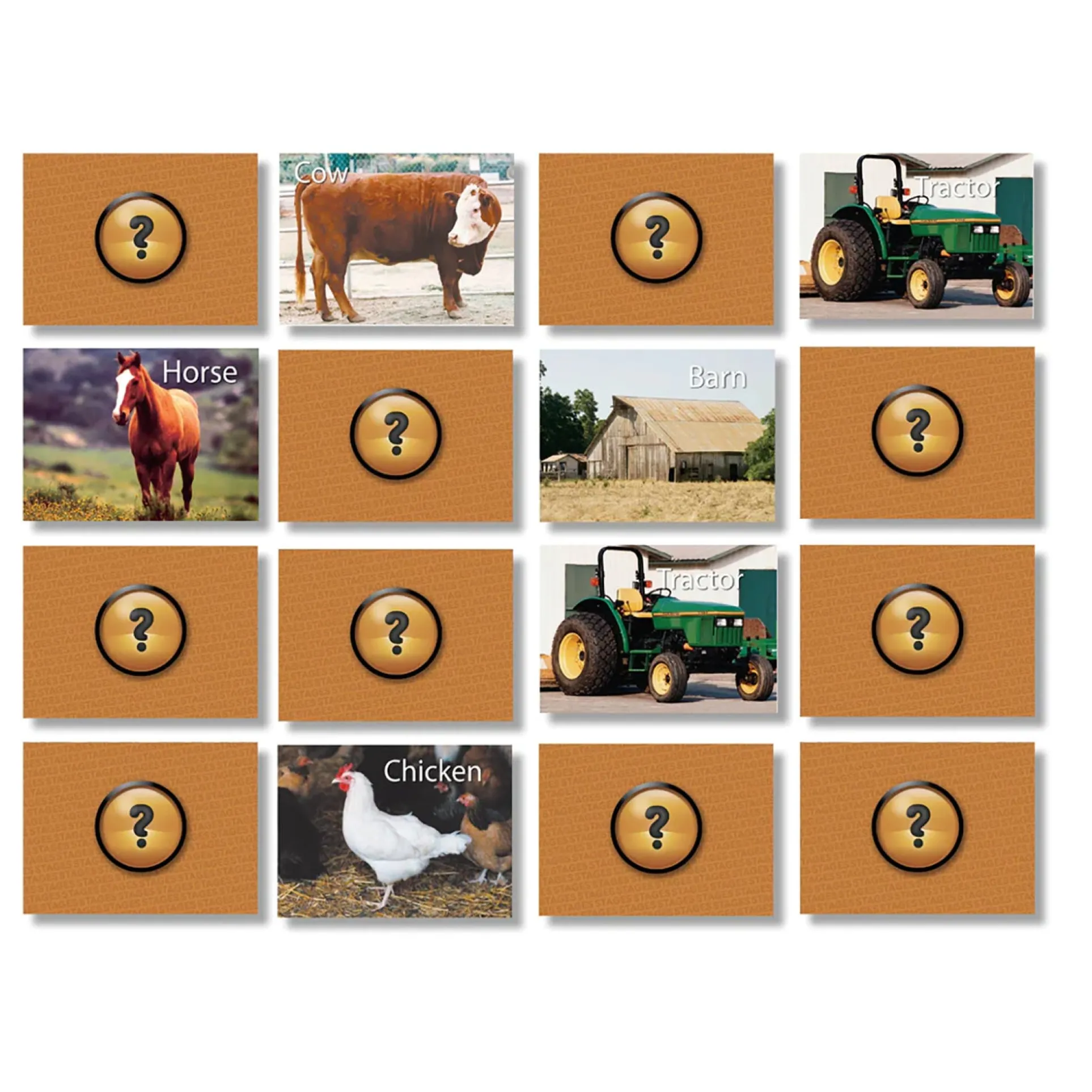 Stages Learning On the Farm Photographic Memory Matching Game - 3-Pack