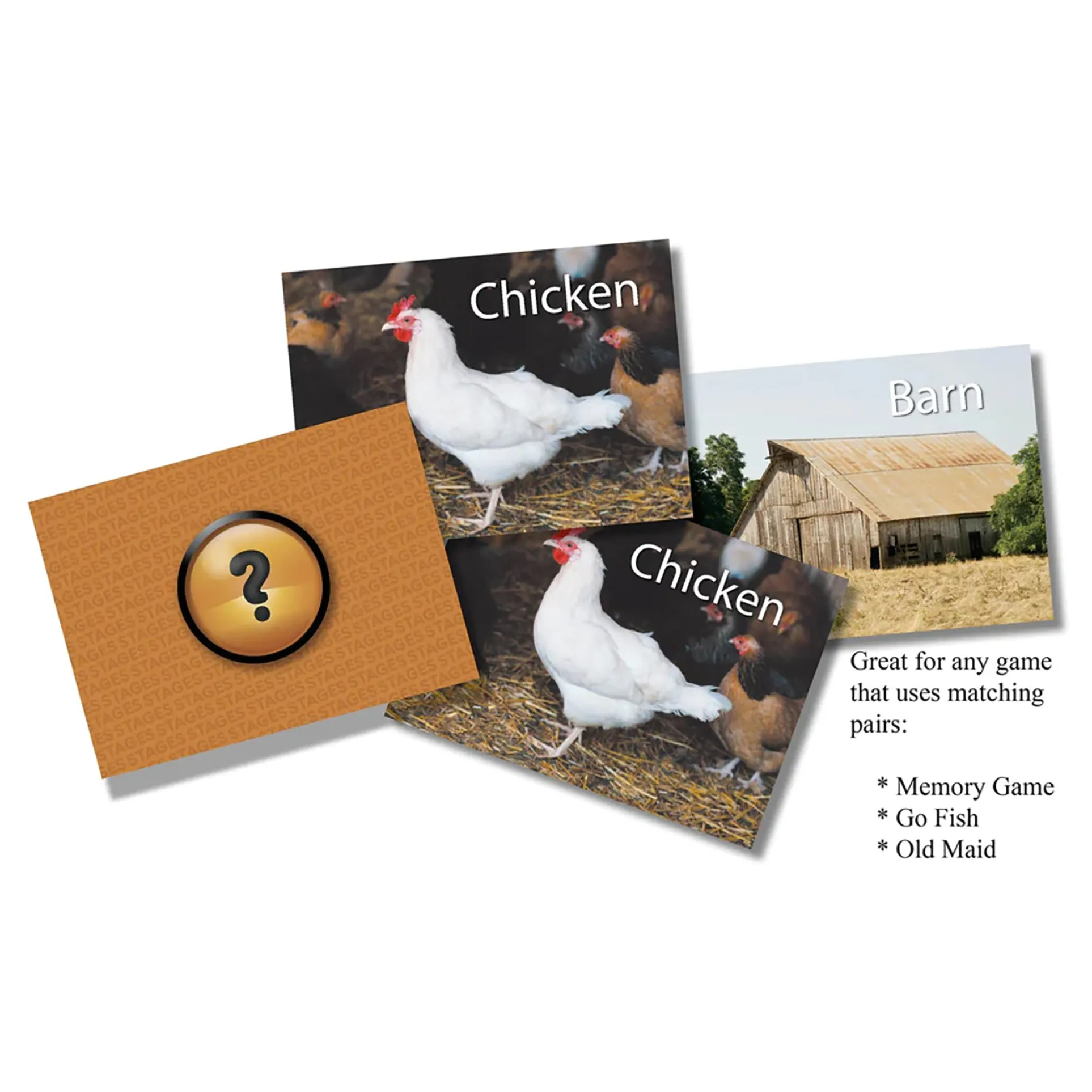 Stages Learning On the Farm Photographic Memory Matching Game - 3-Pack