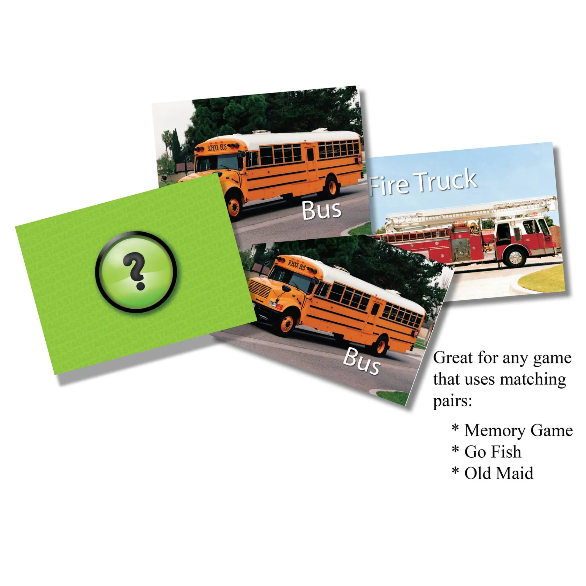 Stages Learning Photographic Memory Match Game - Vehicles Edition - 3 Pack