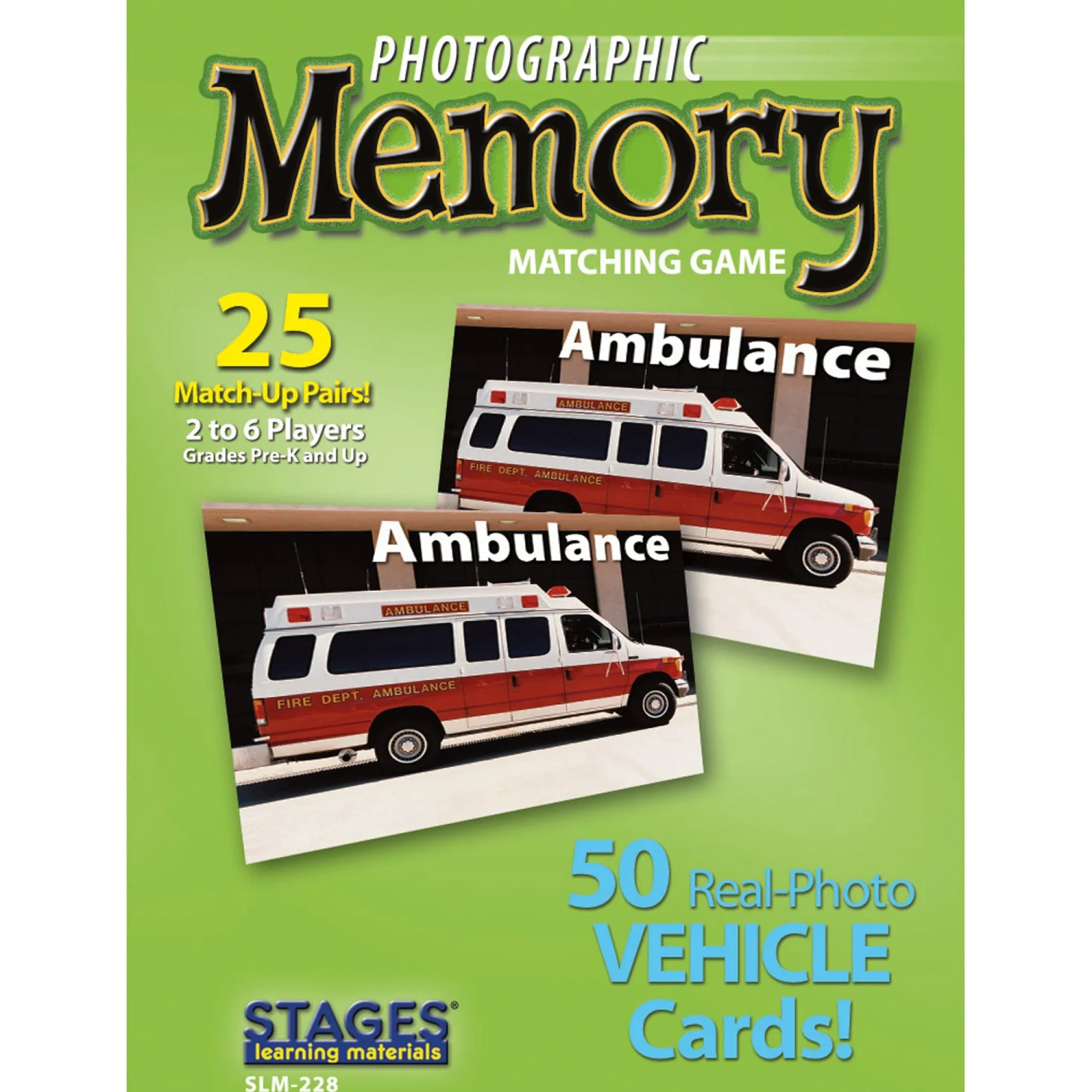Stages Learning Photographic Memory Match Game - Vehicles Edition - 3 Pack
