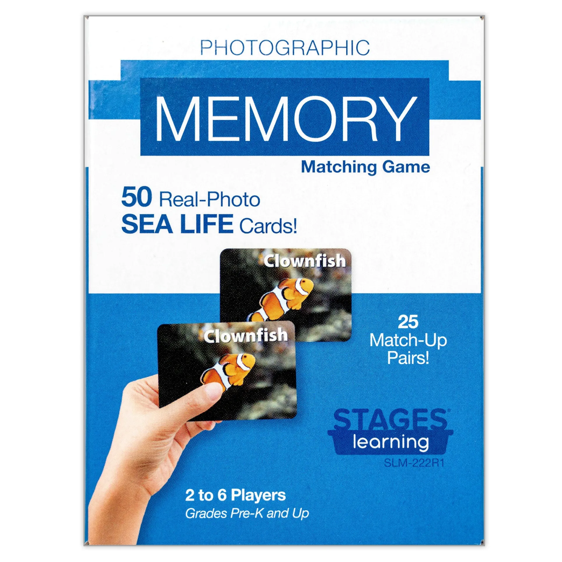 Stages Learning Sea Life Memory Matching Game - Photographic Card Set, Pack of 3