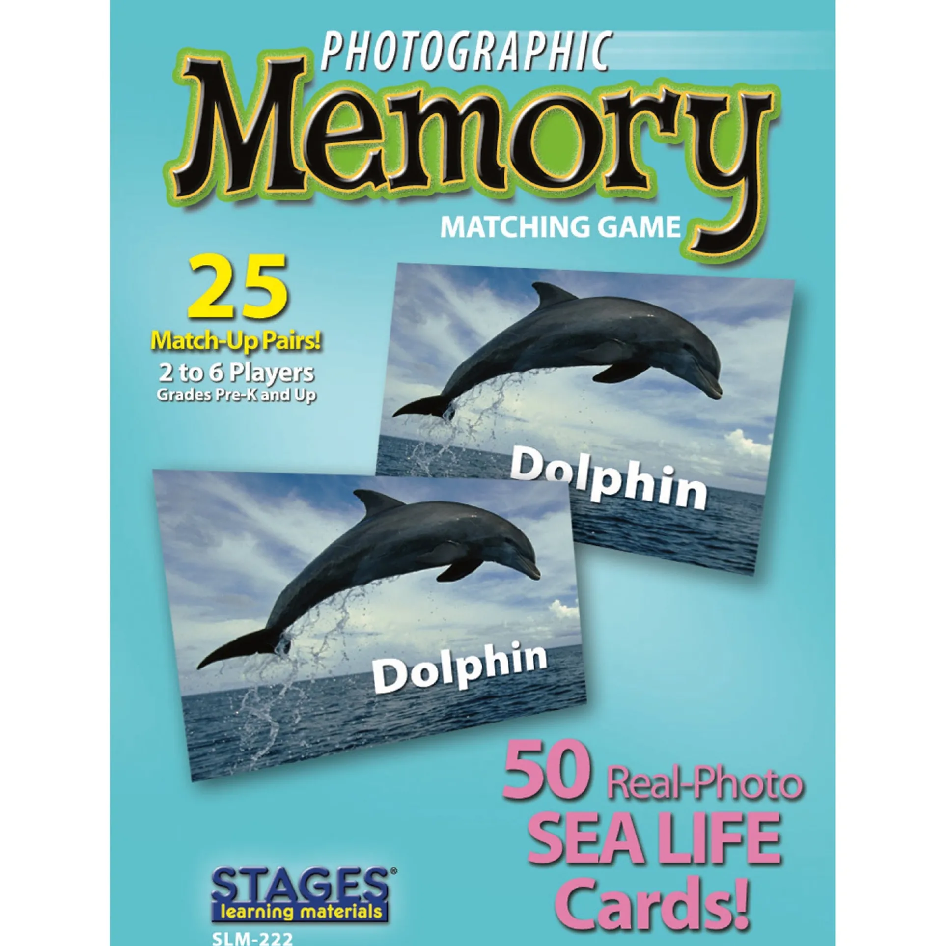 Stages Learning Sea Life Memory Matching Game - Photographic Card Set, Pack of 3