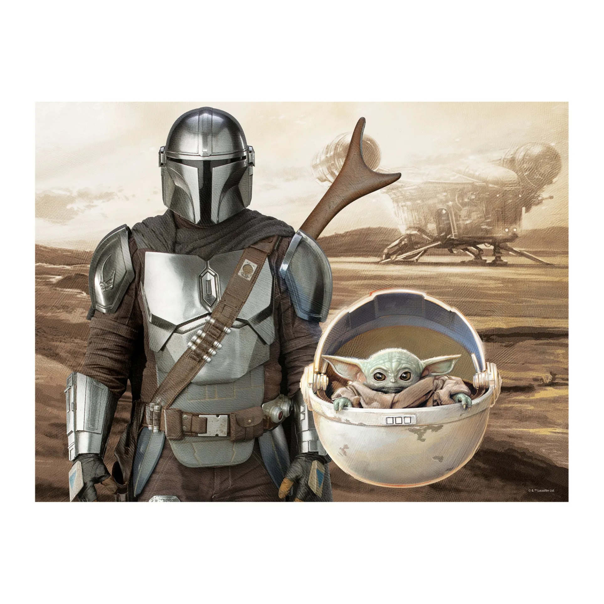 Star Wars The Mandalorian & Grogu 3D Lenticular Puzzle - 500 pc